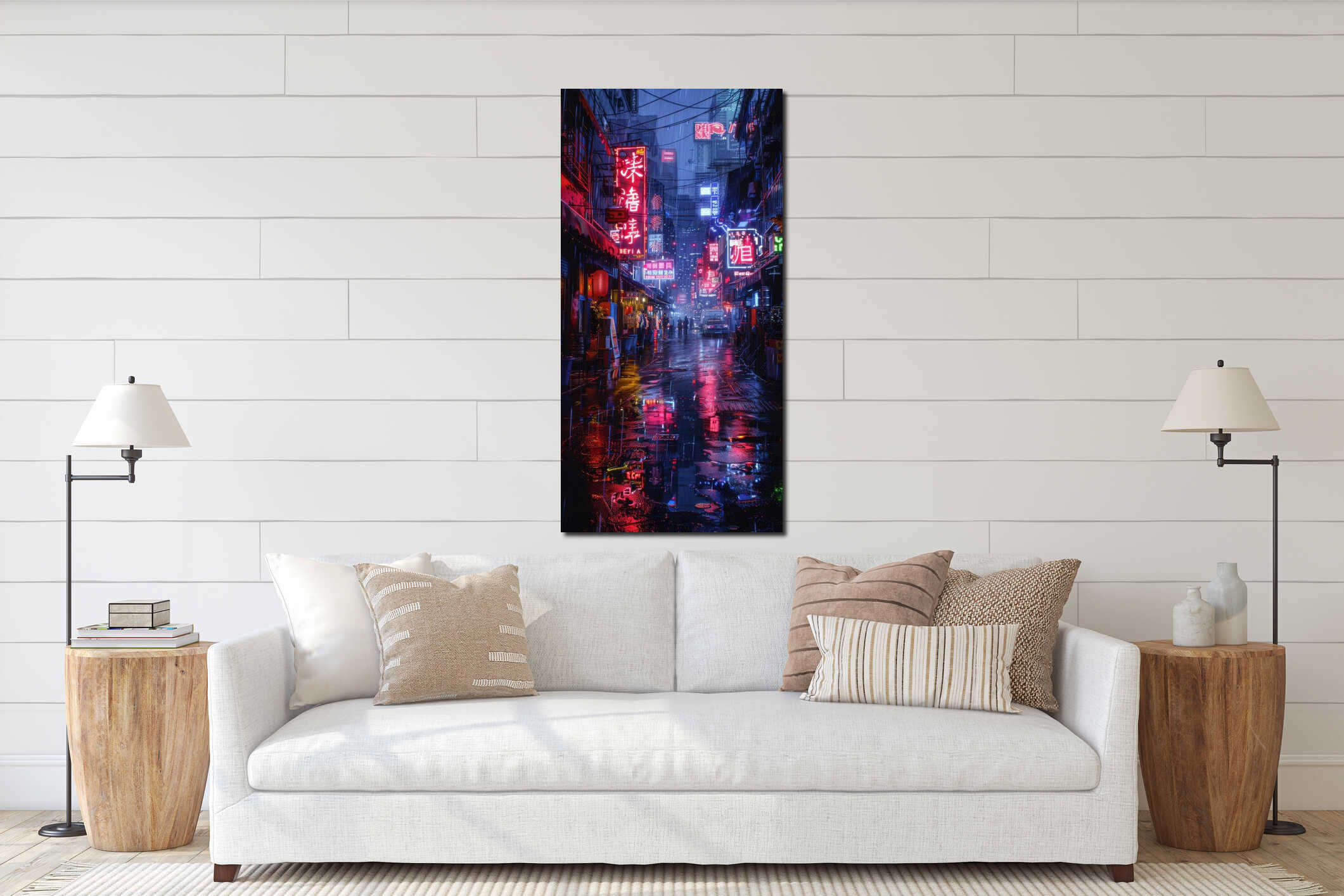Canvas hanging interior mockup