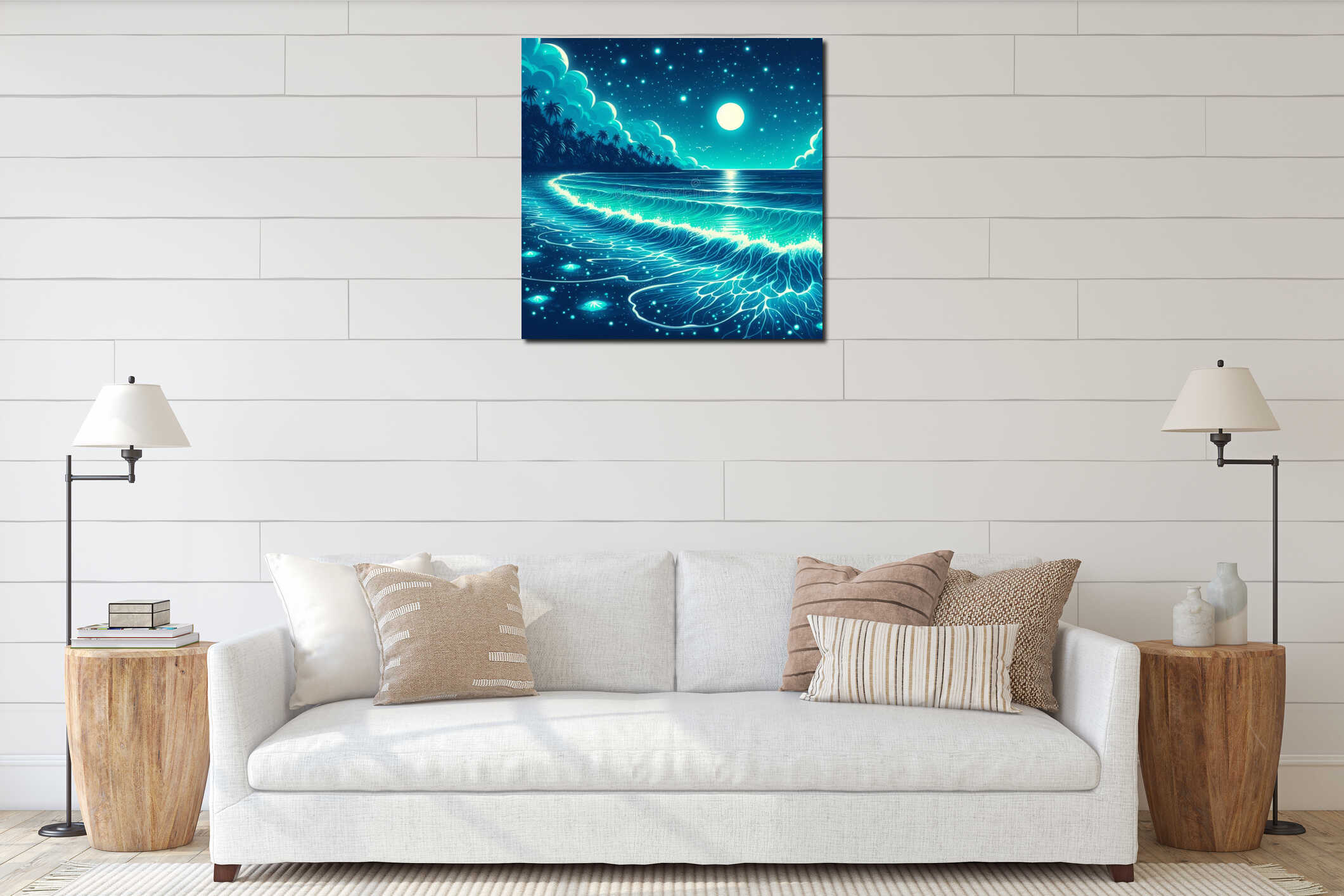 Canvas hanging interior mockup