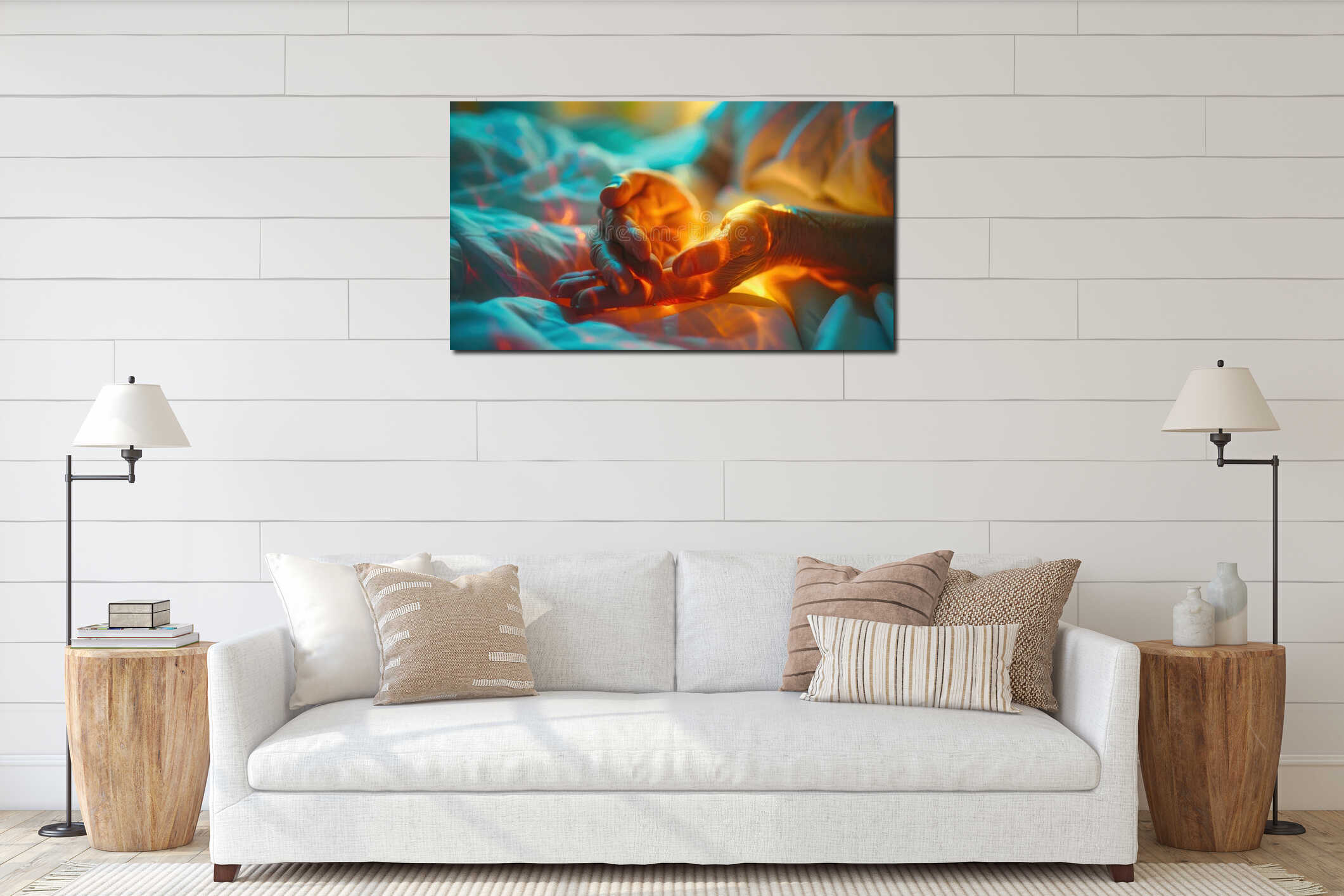 Canvas hanging interior mockup