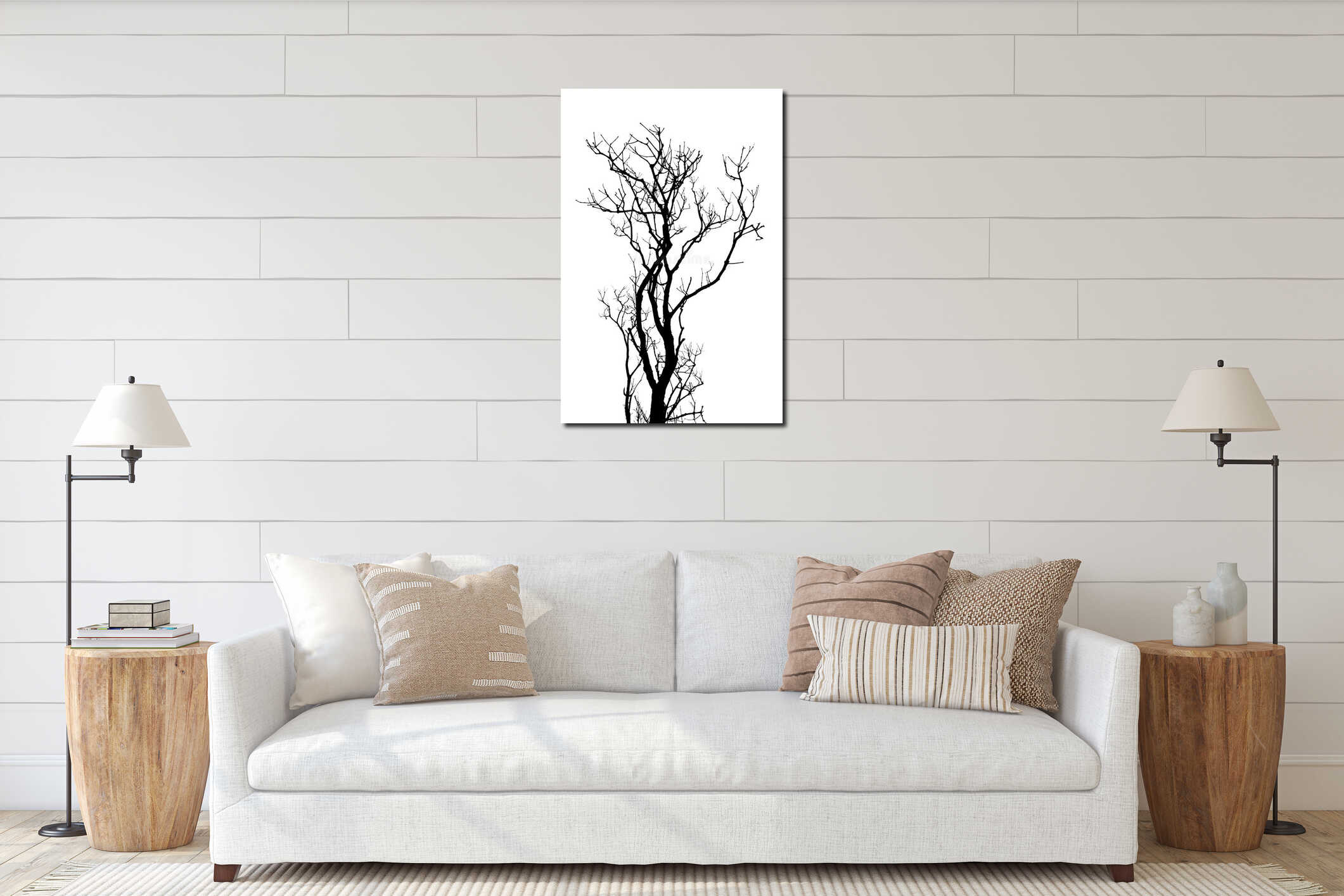 Canvas hanging interior mockup