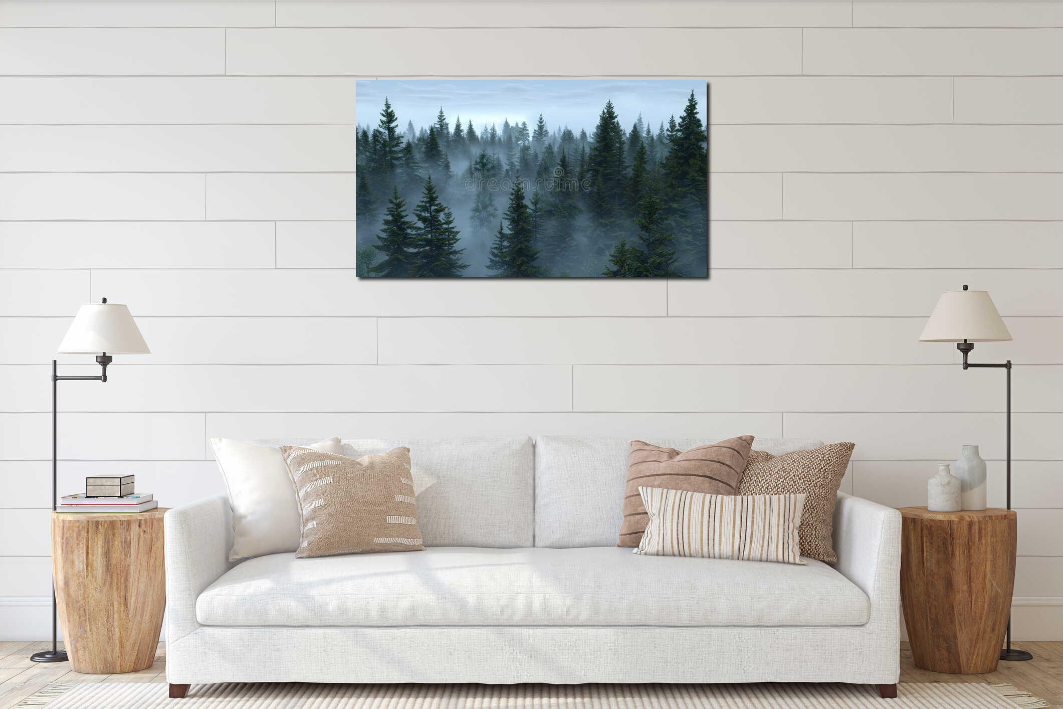 Canvas hanging interior mockup