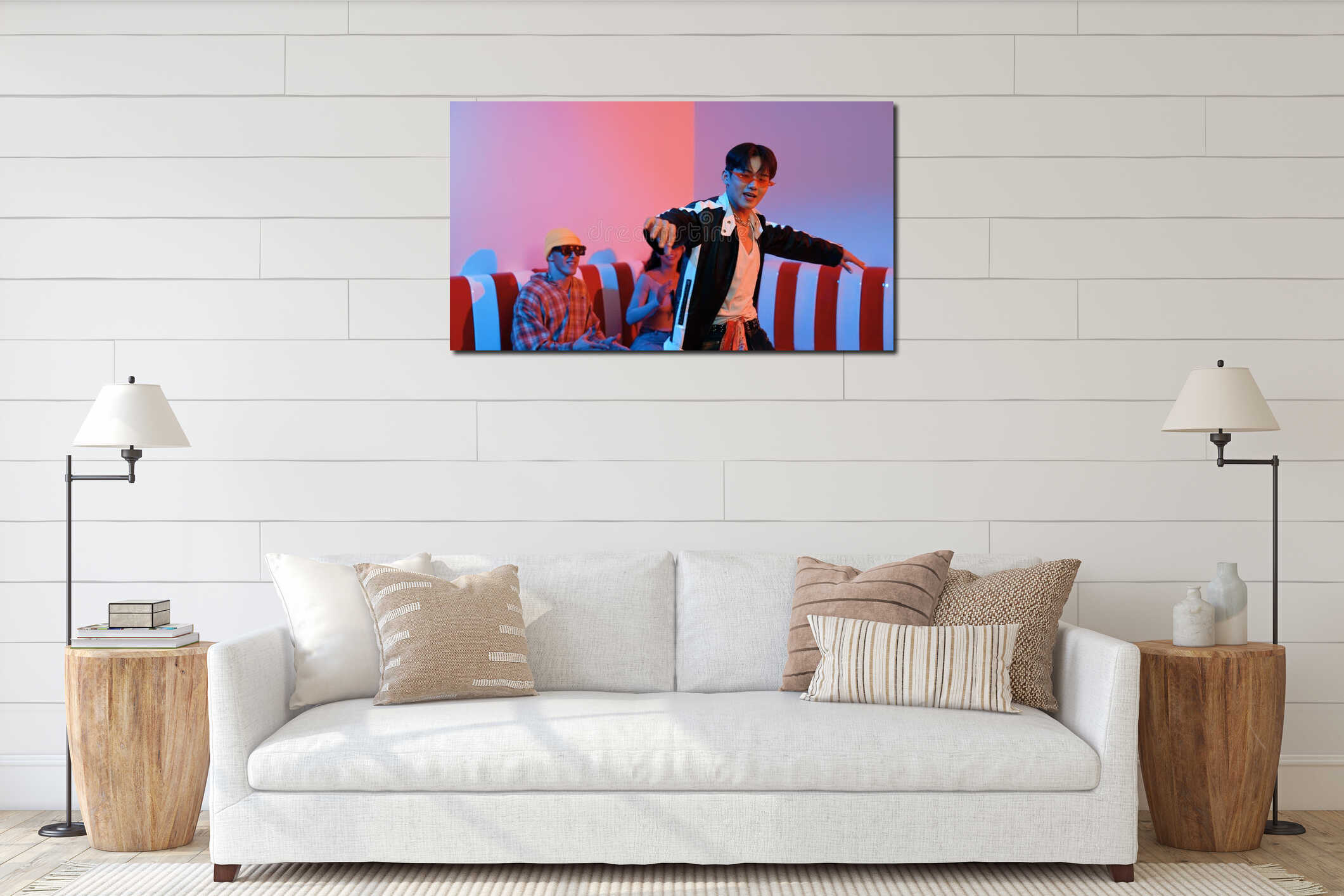 Canvas hanging interior mockup
