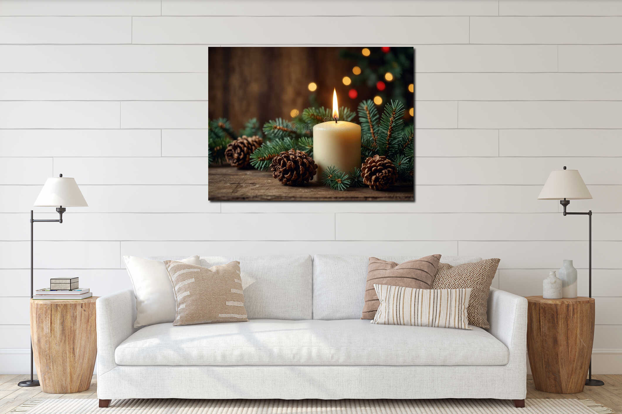 Canvas hanging interior mockup