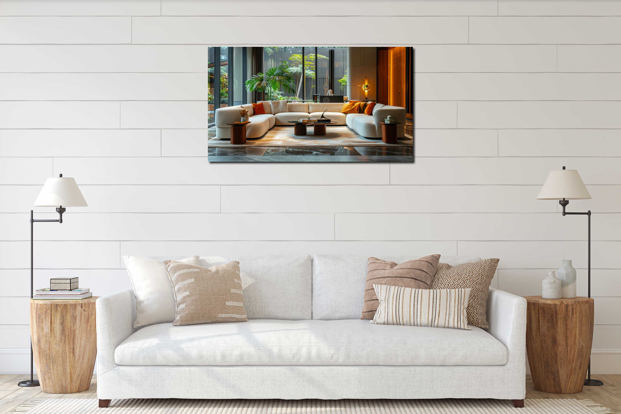 Canvas hanging interior mockup