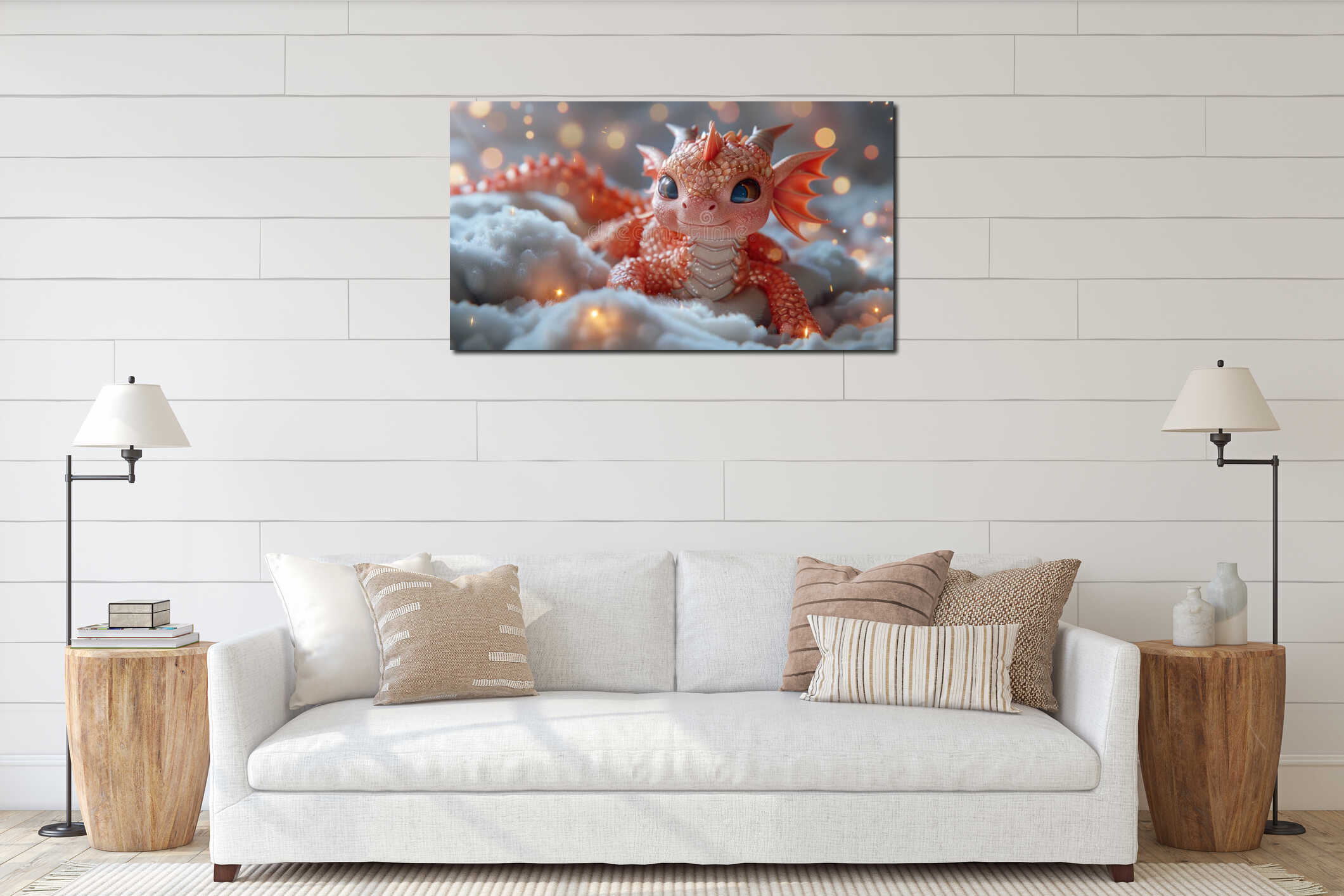 Canvas hanging interior mockup