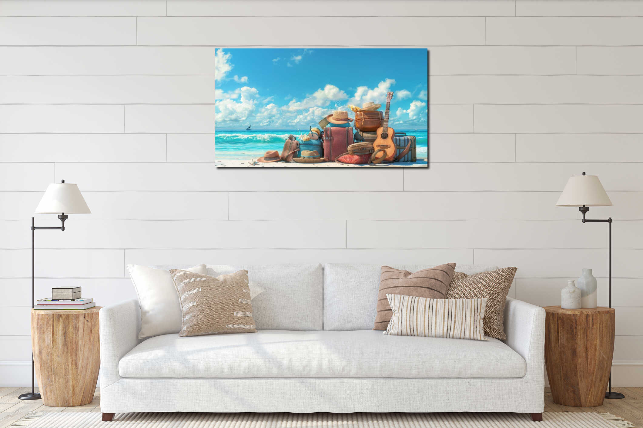 Canvas hanging interior mockup