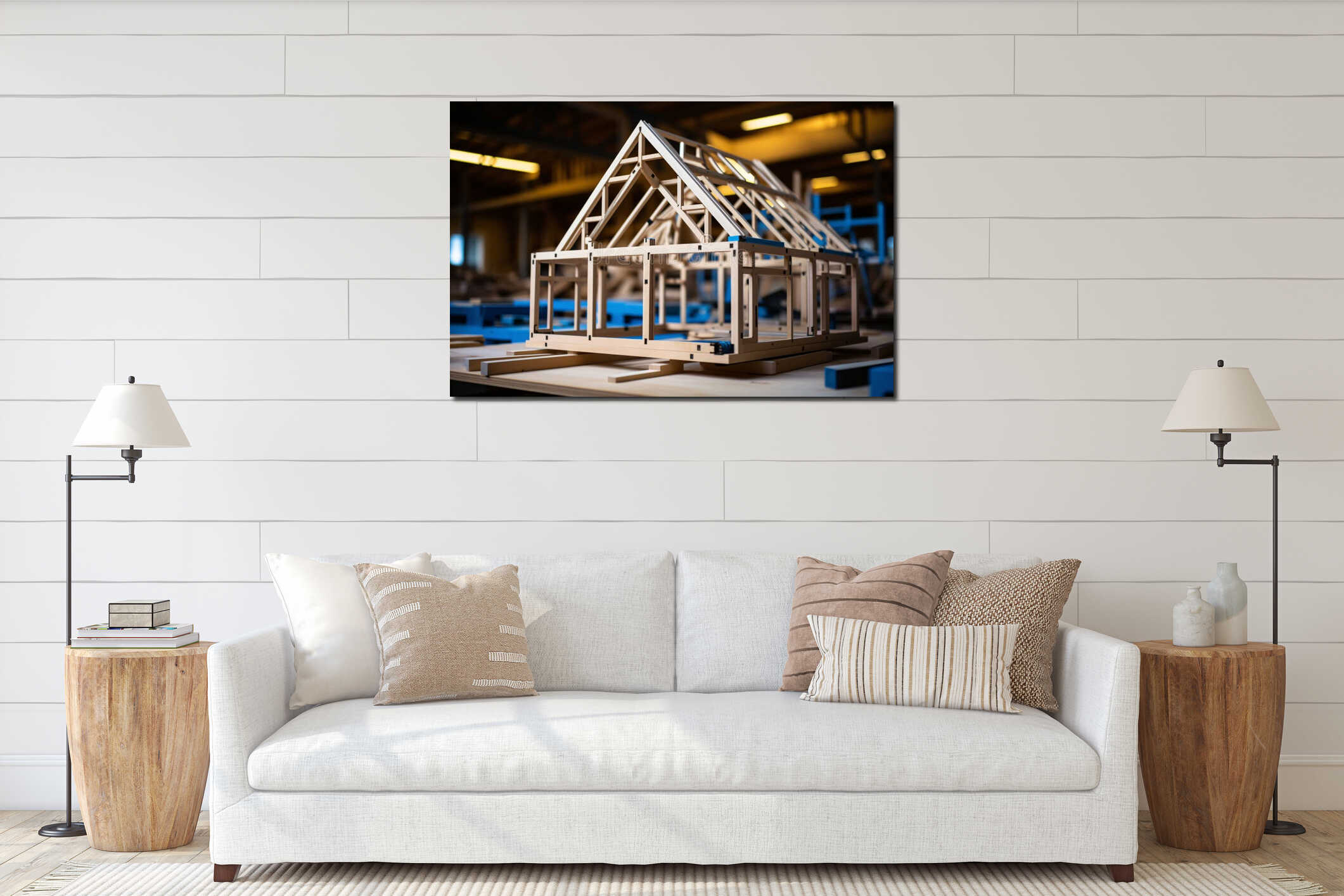 Canvas hanging interior mockup