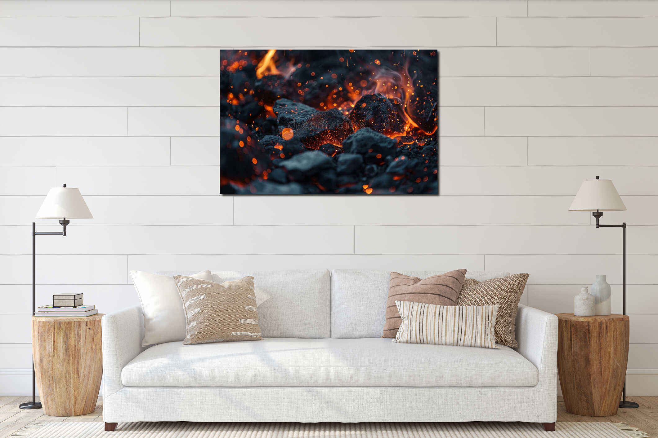 Canvas hanging interior mockup