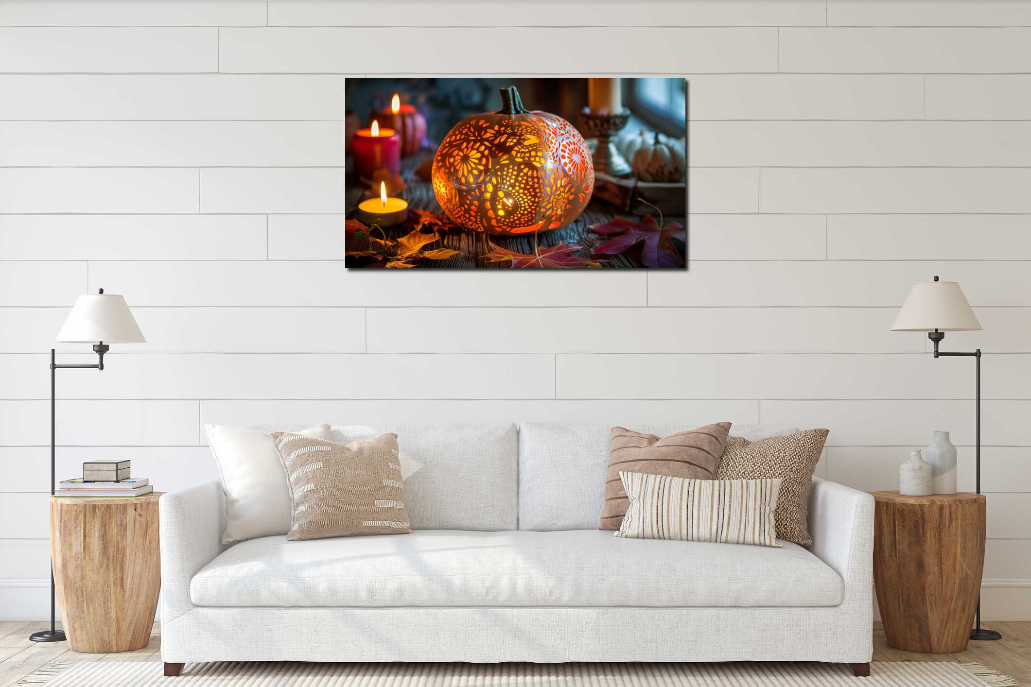 Canvas hanging interior mockup