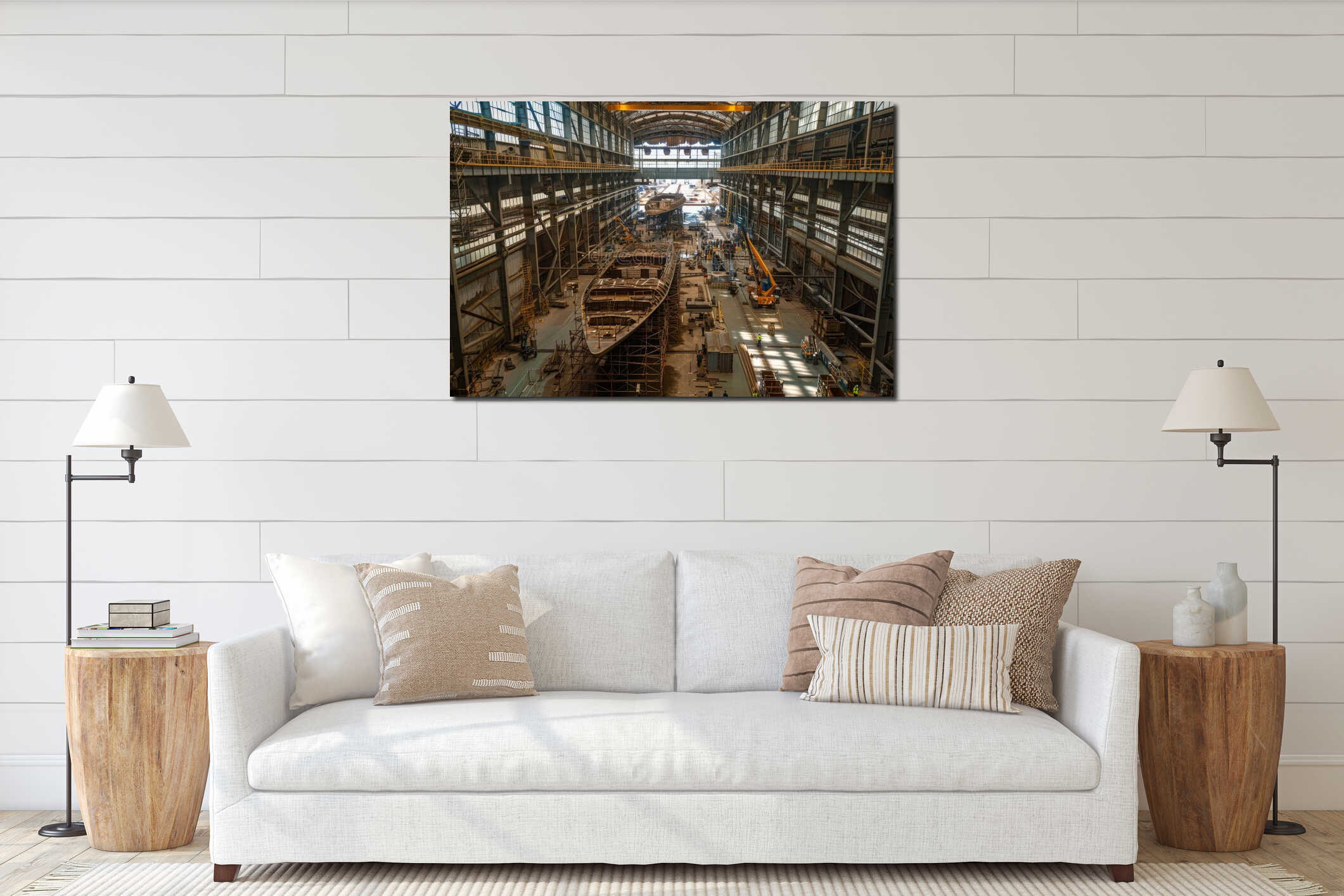 Canvas hanging interior mockup