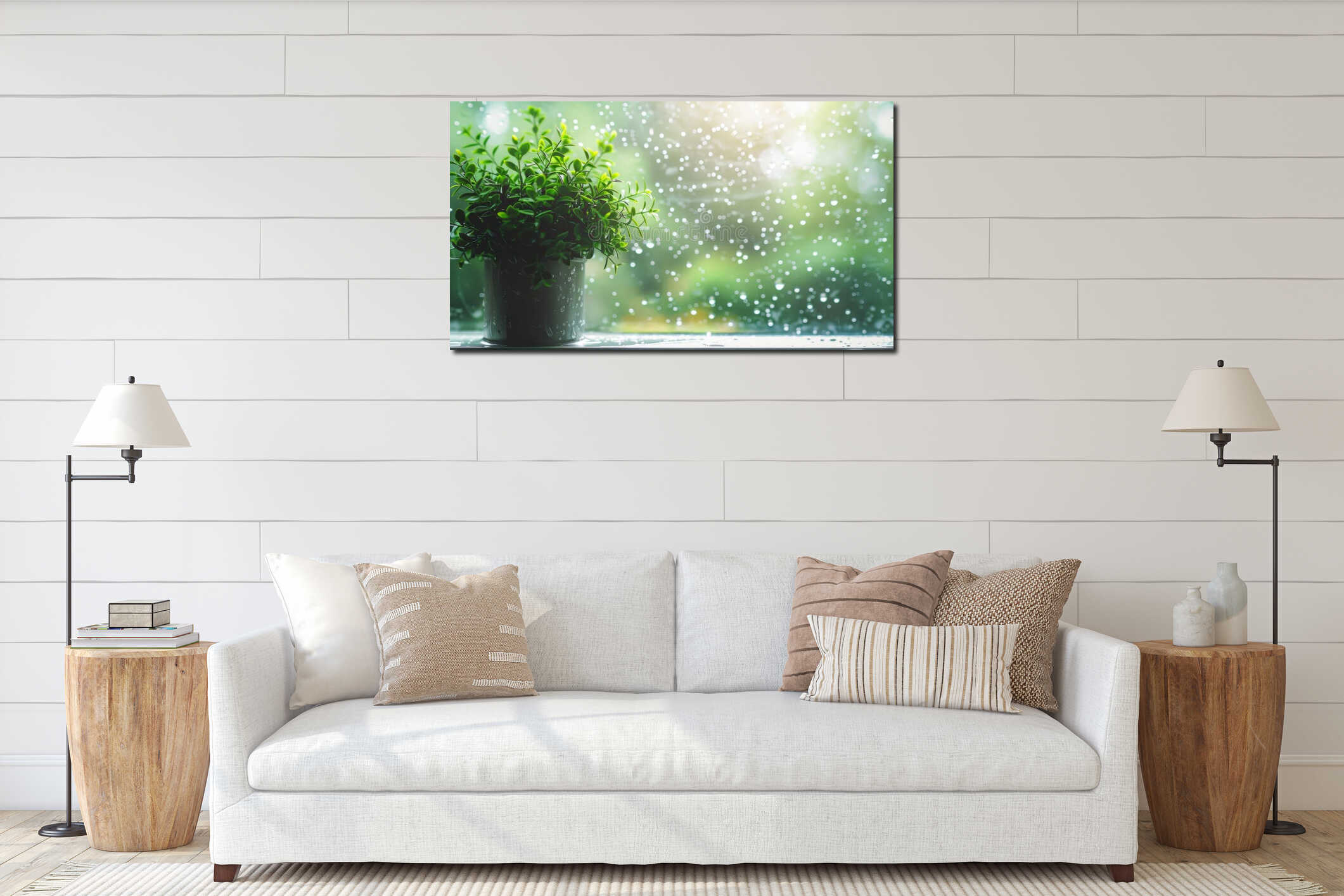 Canvas hanging interior mockup