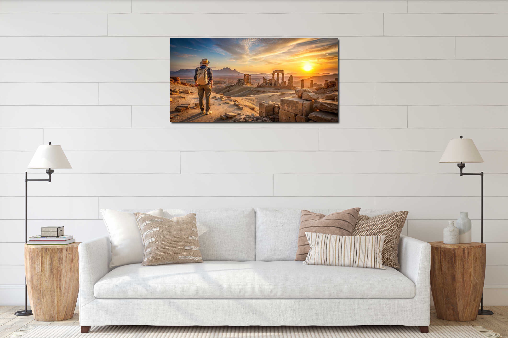 Canvas hanging interior mockup