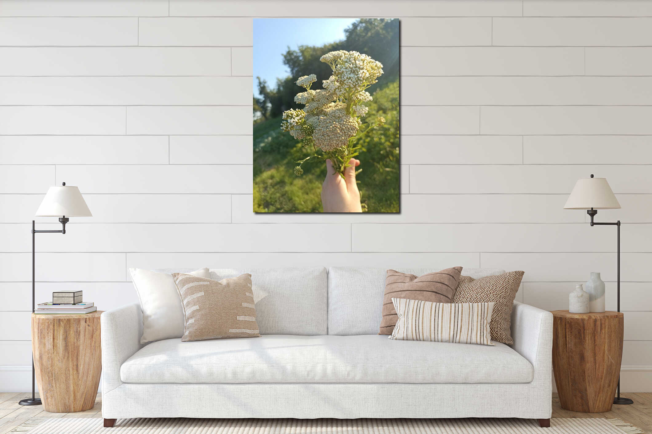 Canvas hanging interior mockup