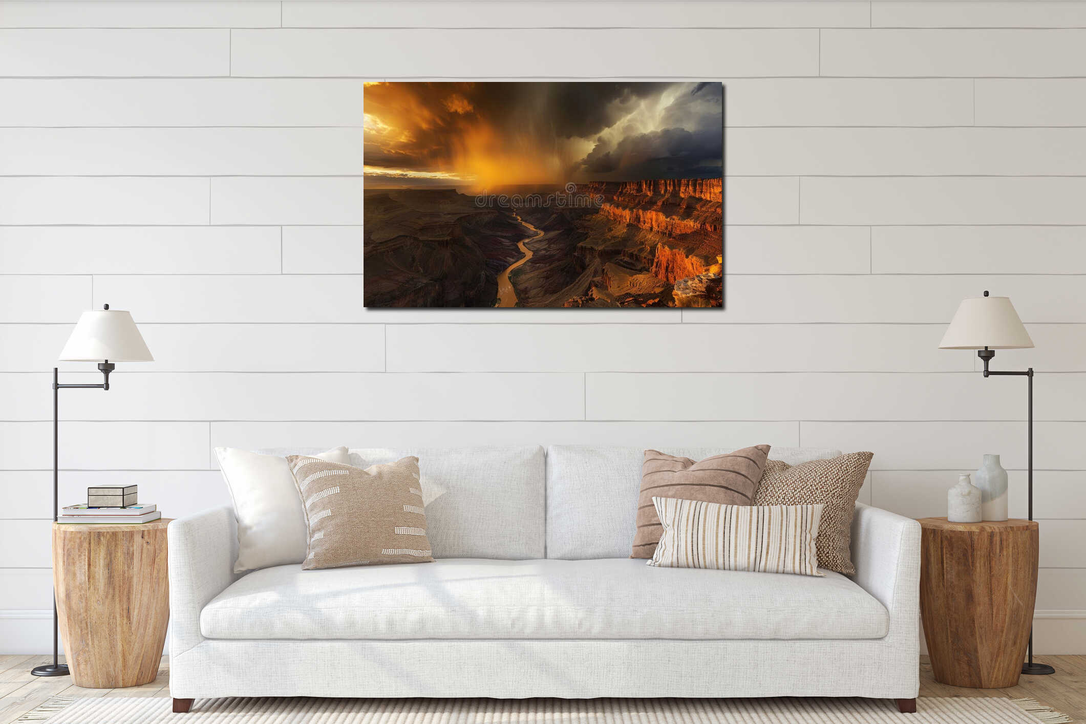 Canvas hanging interior mockup