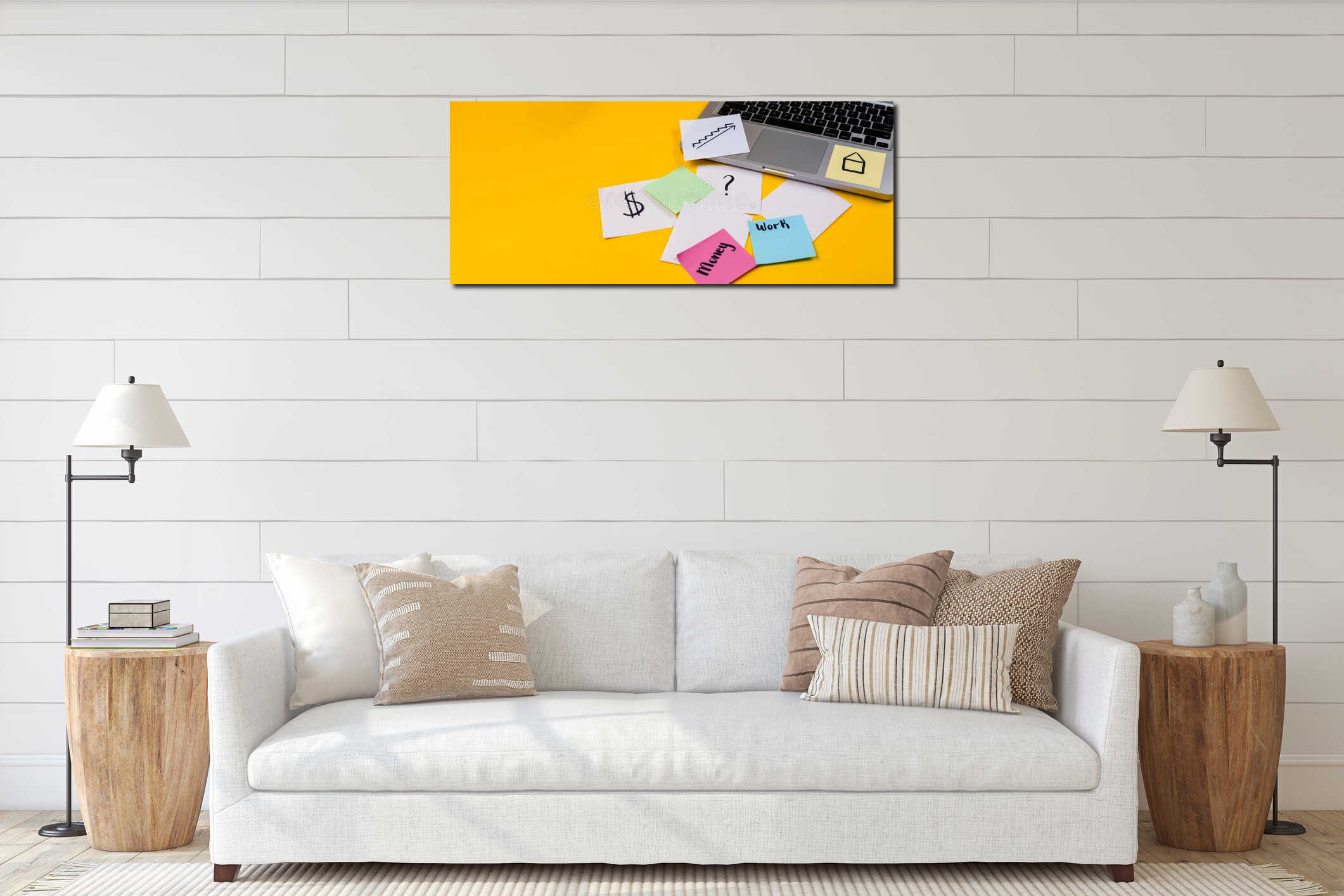 Canvas hanging interior mockup