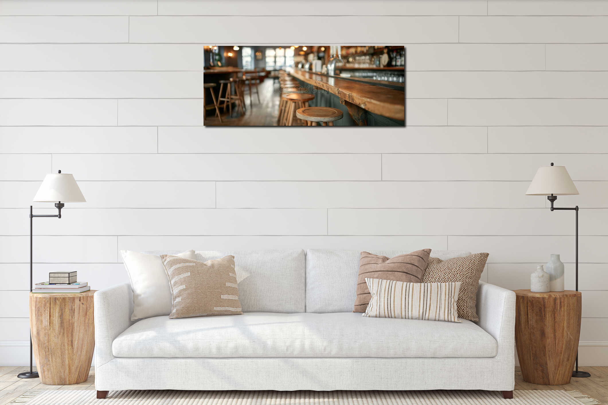 Canvas hanging interior mockup