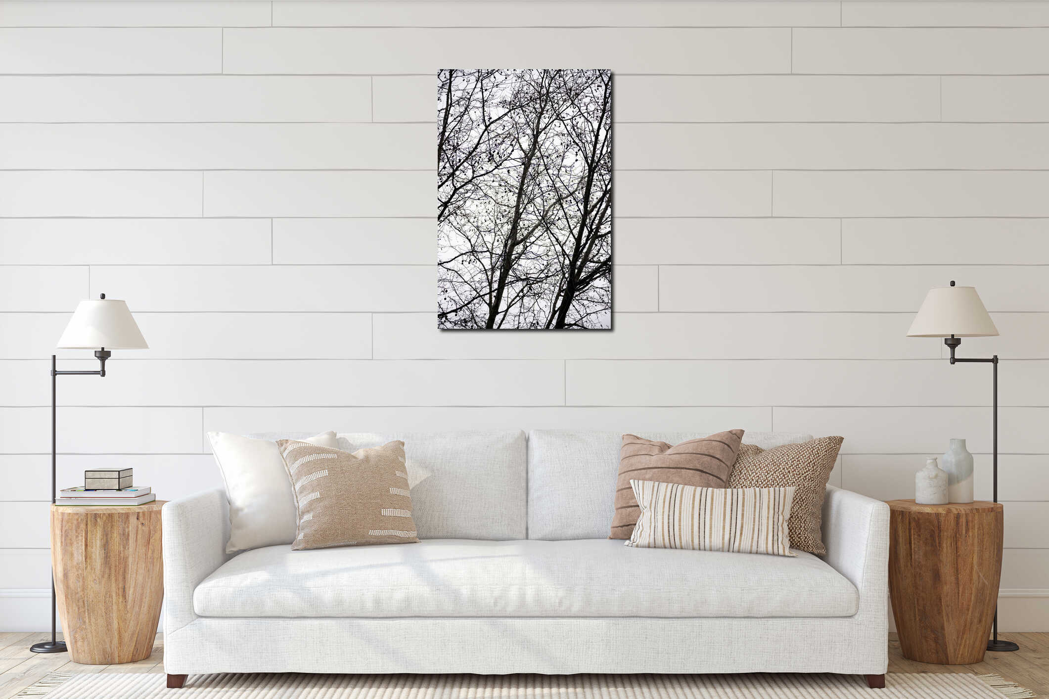 Canvas hanging interior mockup