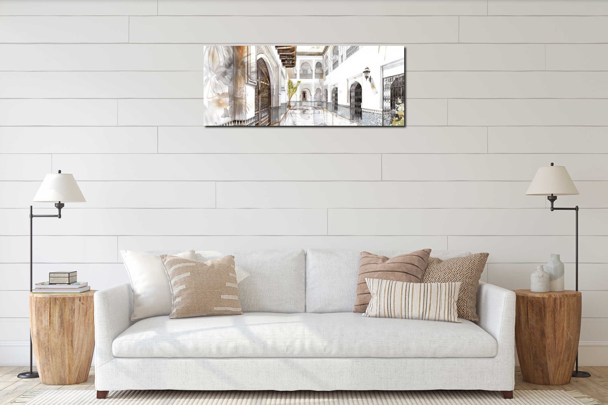 Canvas hanging interior mockup