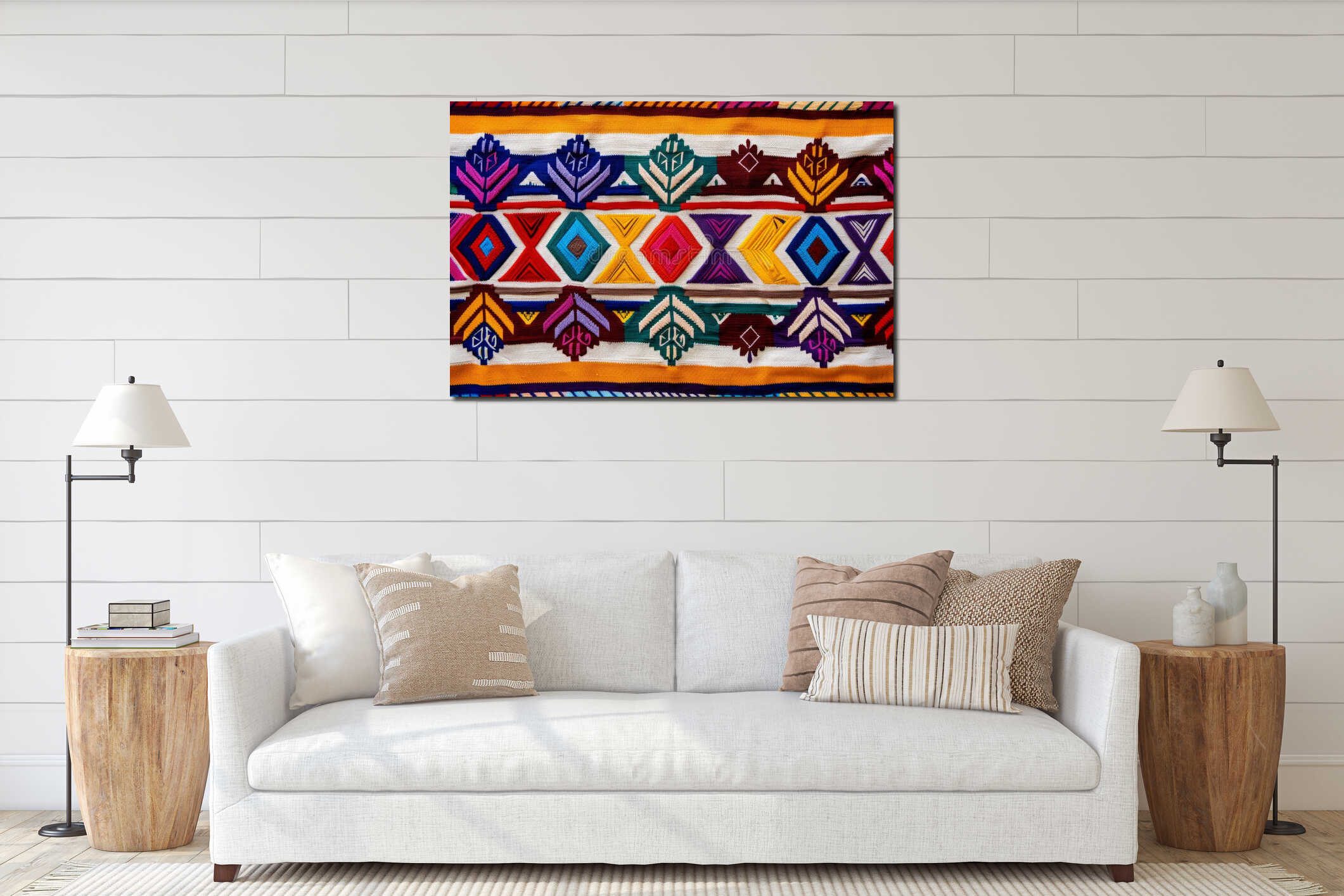 Canvas hanging interior mockup