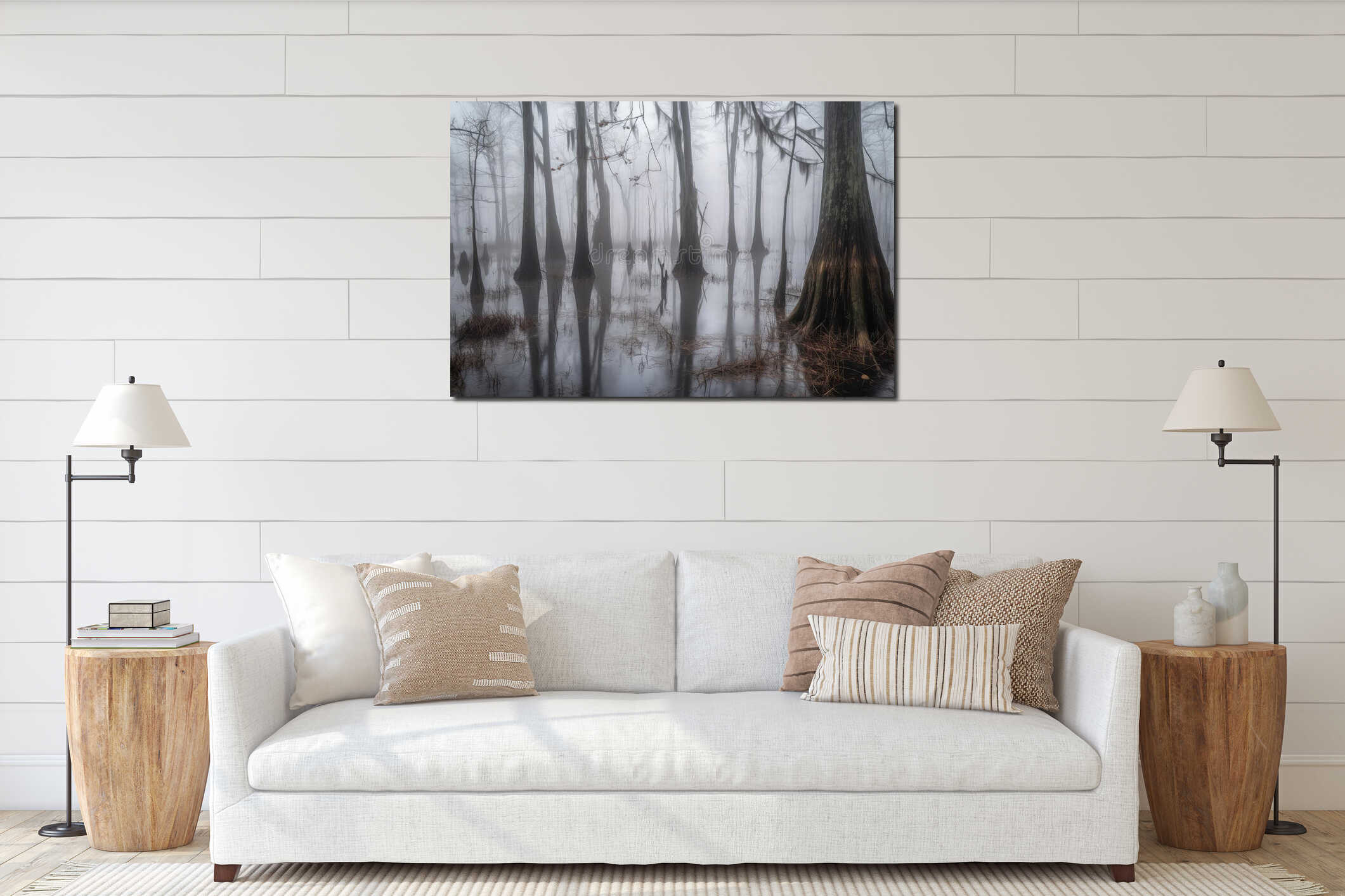 Canvas hanging interior mockup