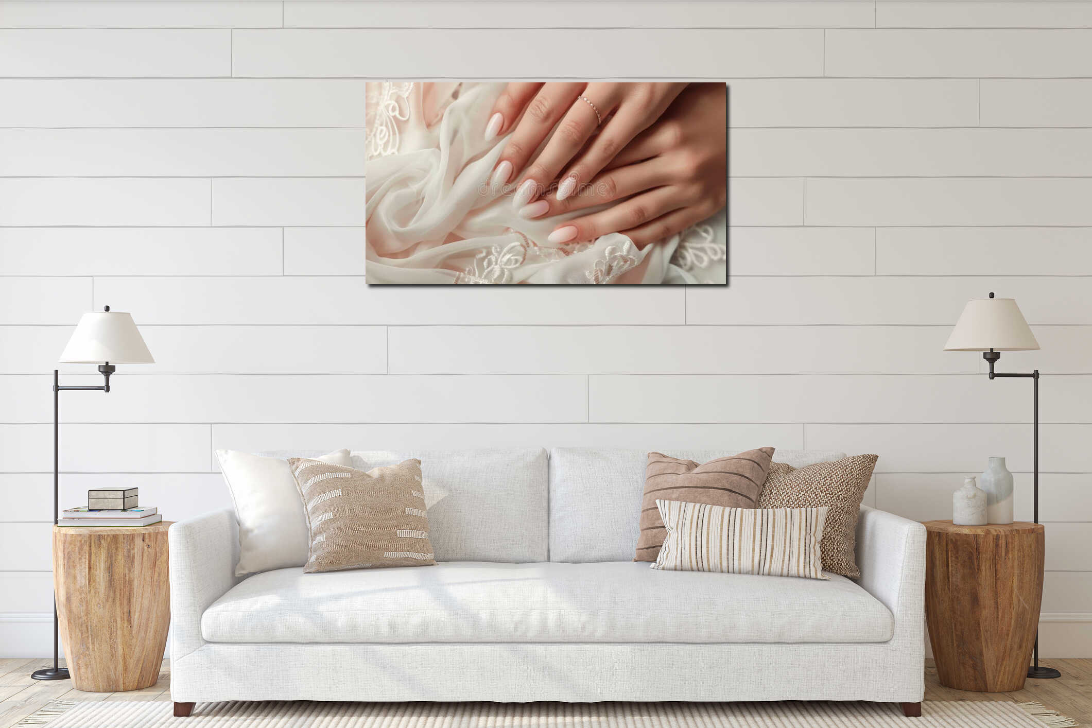 Canvas hanging interior mockup