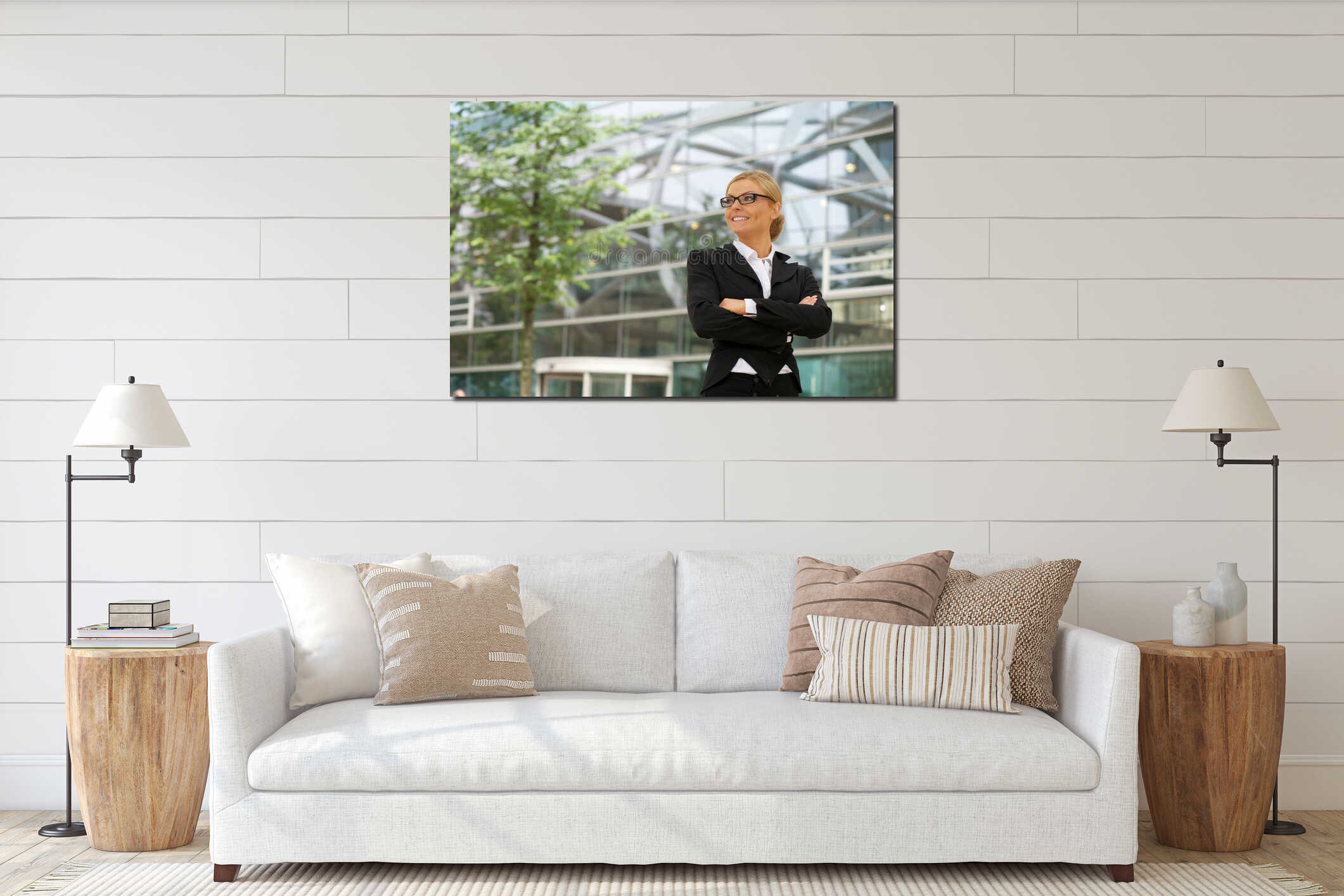Canvas hanging interior mockup