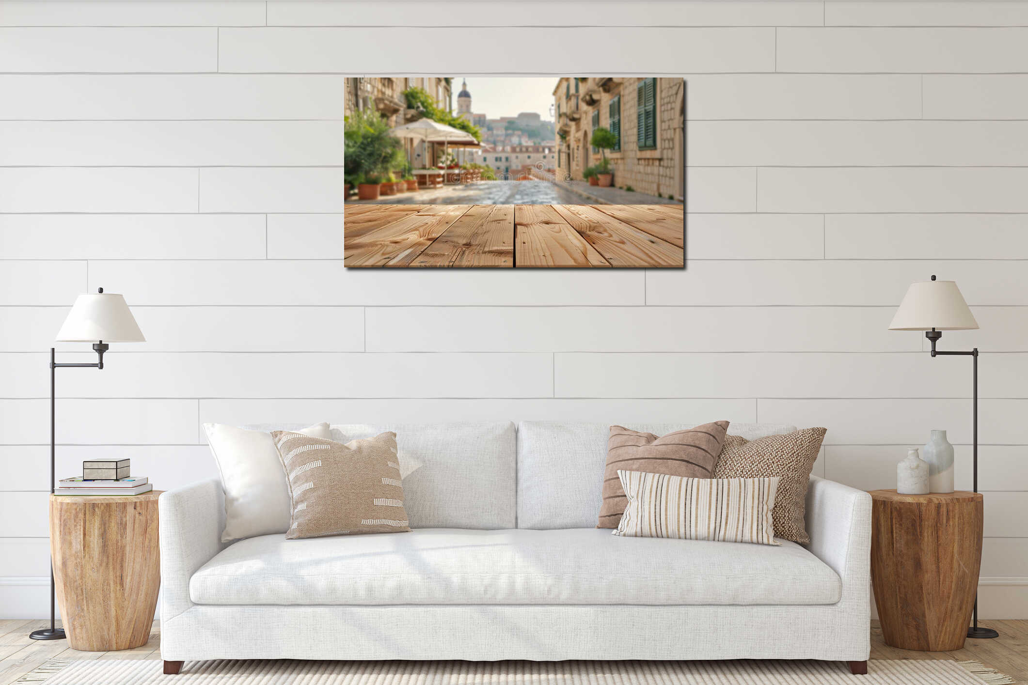 Canvas hanging interior mockup