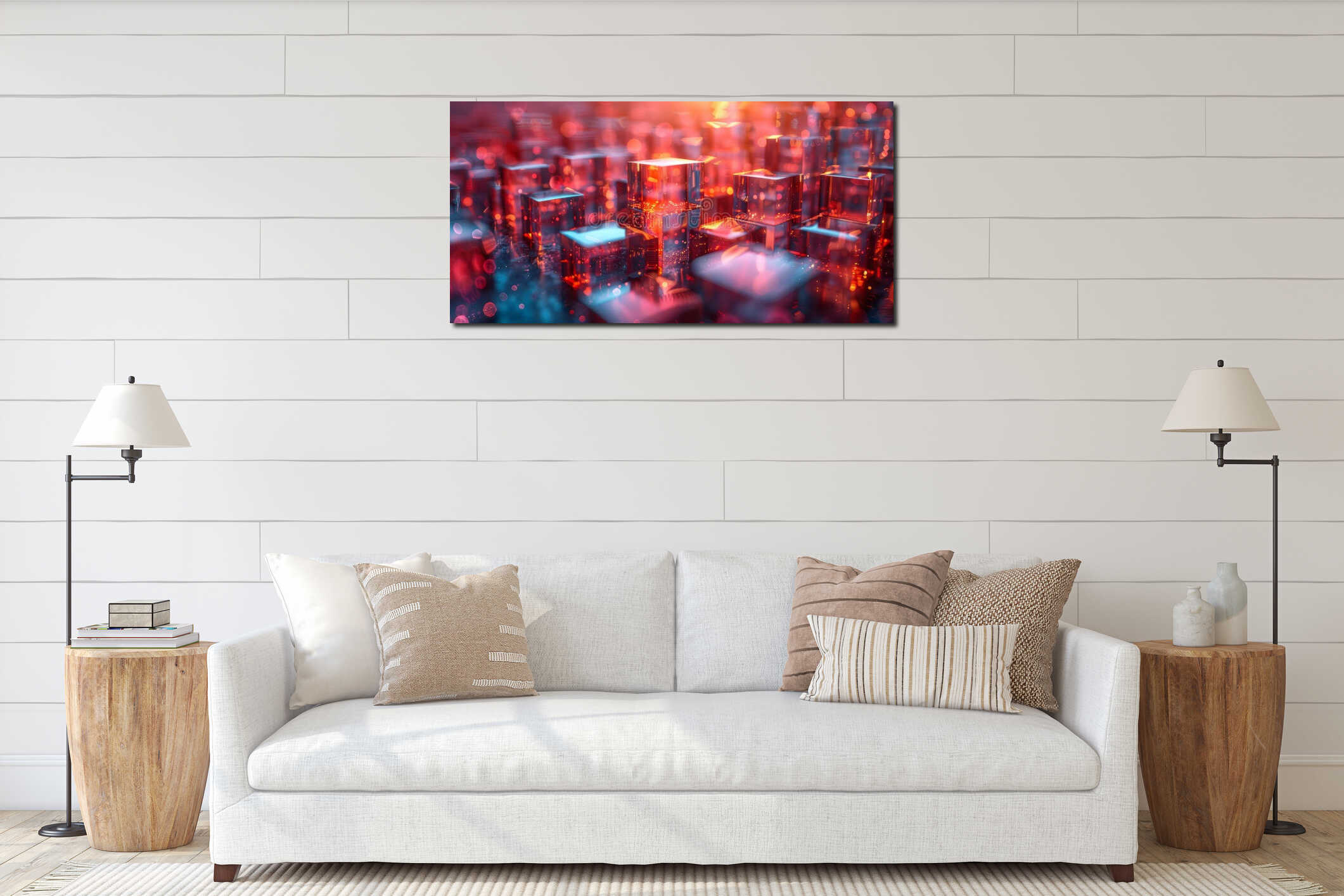Canvas hanging interior mockup