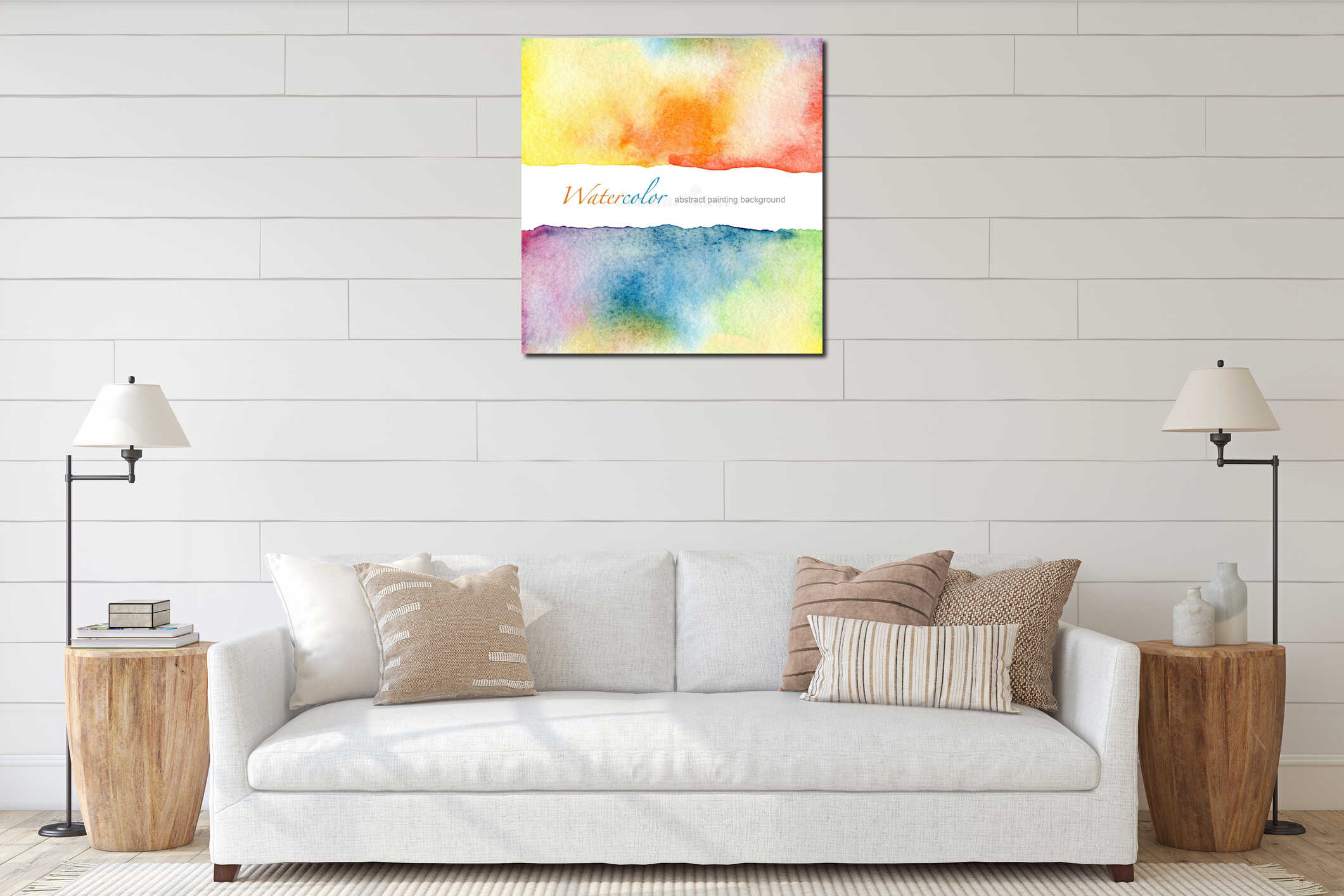 Canvas hanging interior mockup