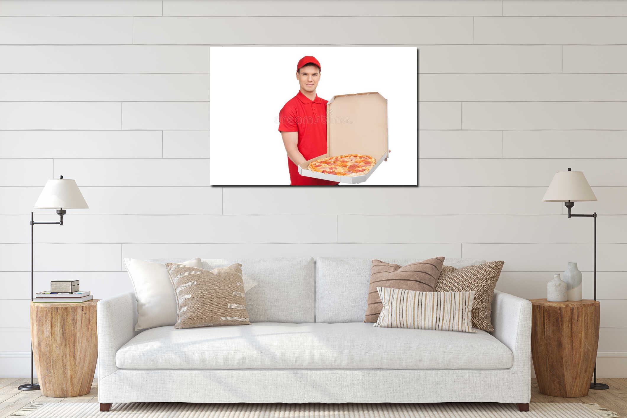Canvas hanging interior mockup