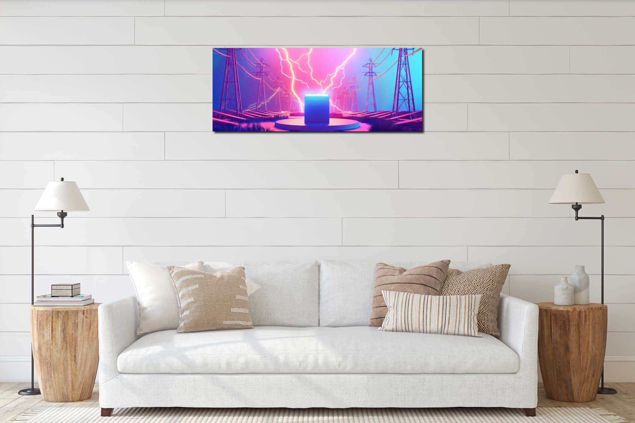 Canvas hanging interior mockup