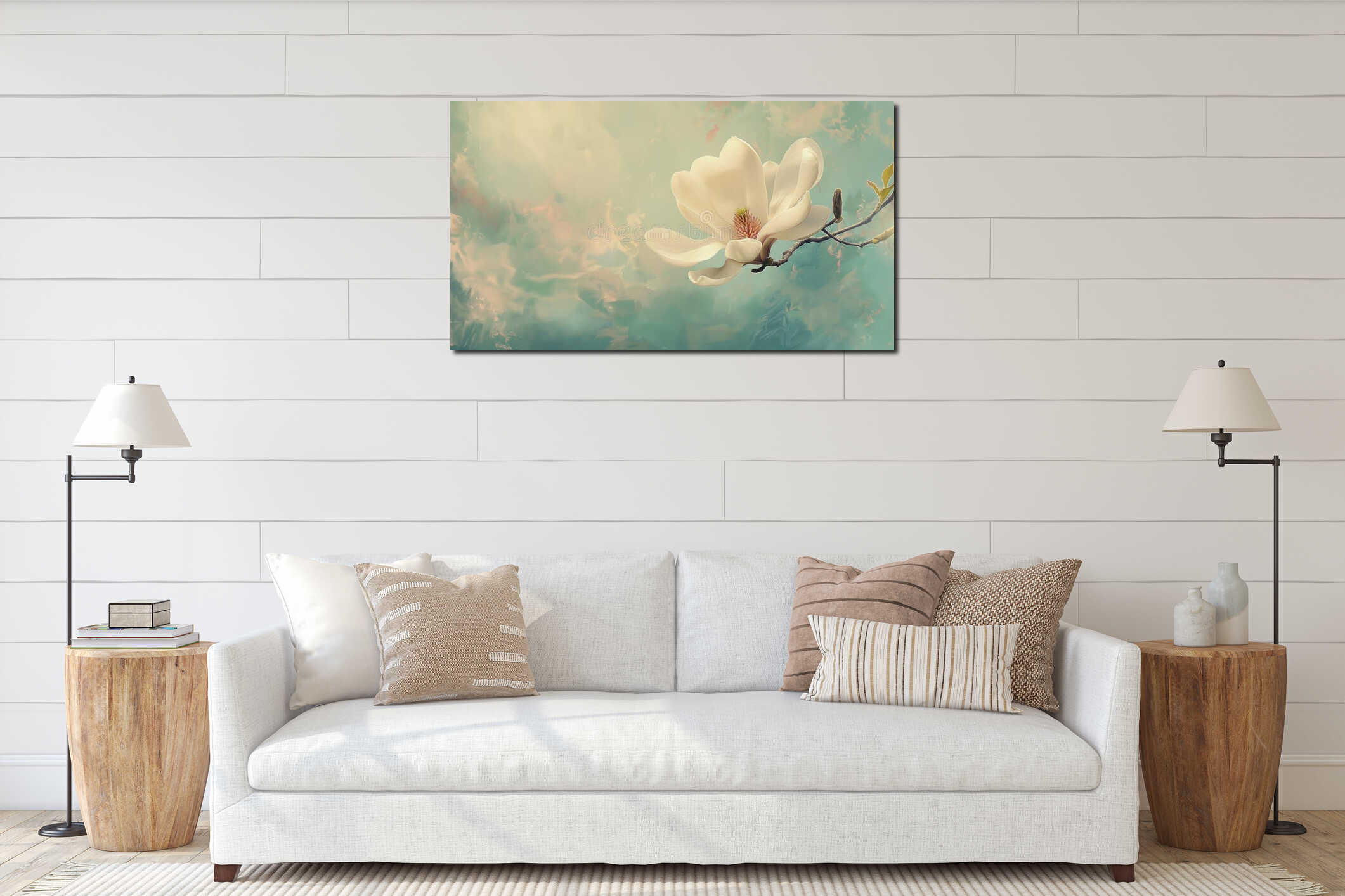 Canvas hanging interior mockup