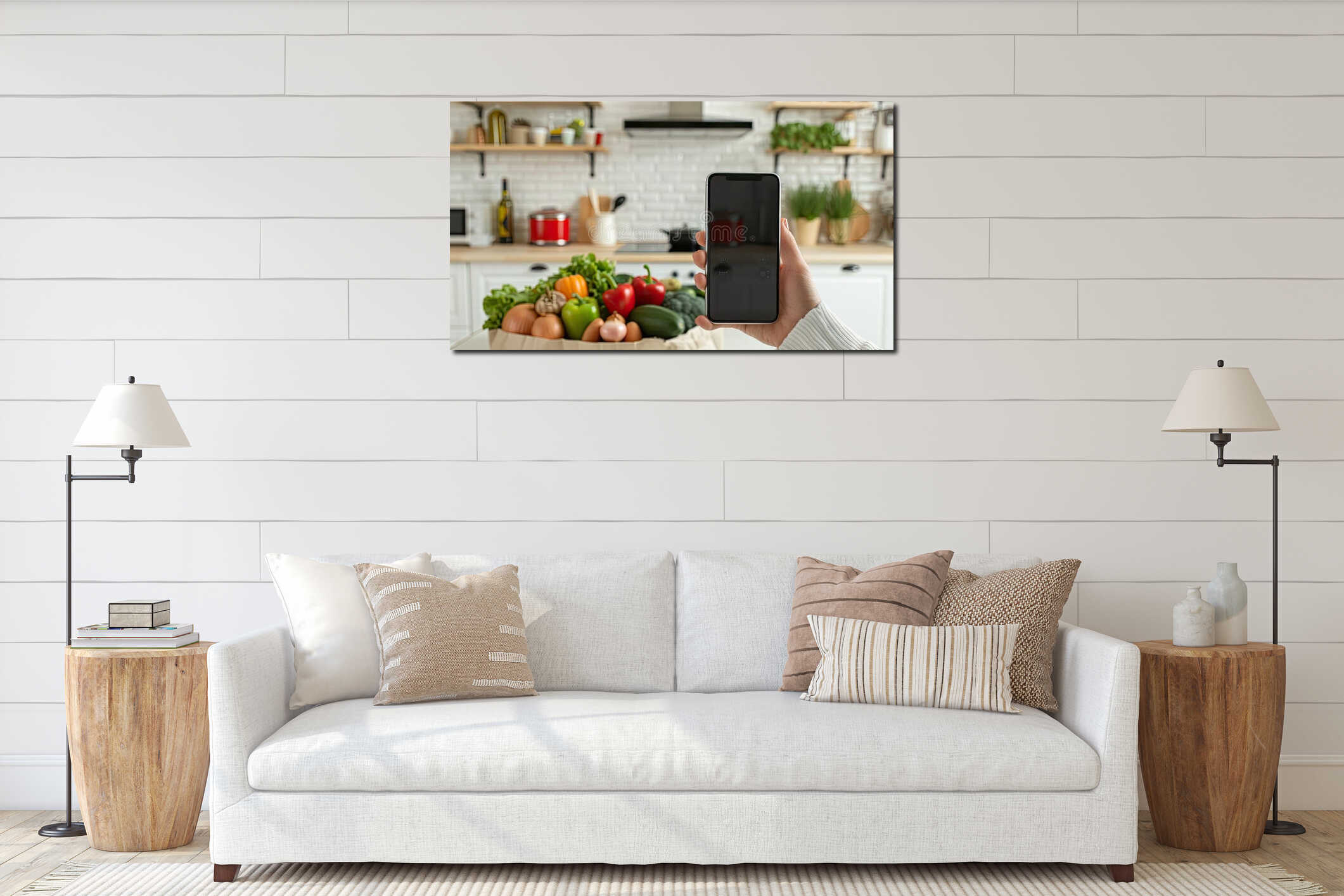 Canvas hanging interior mockup