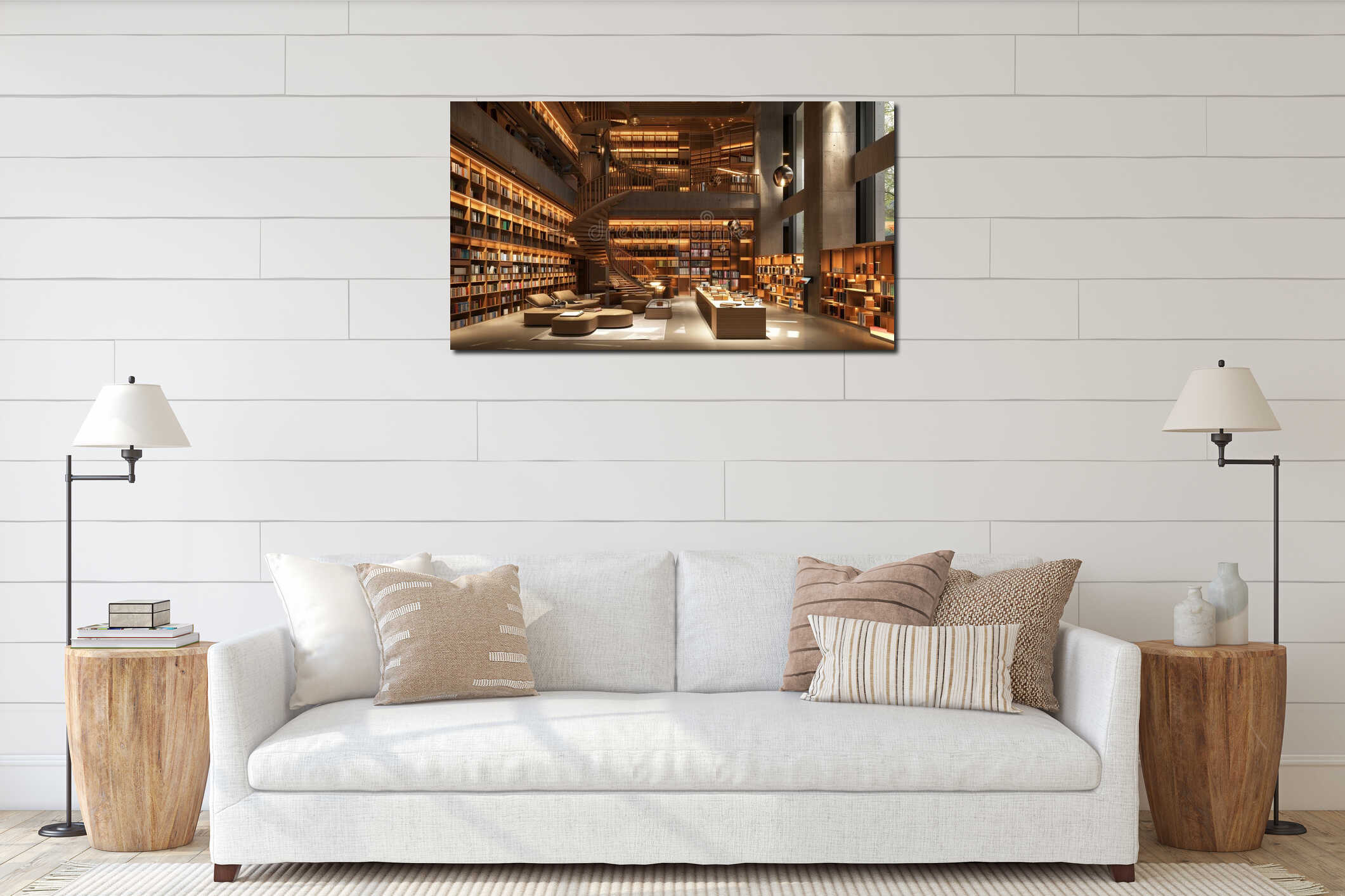 Canvas hanging interior mockup