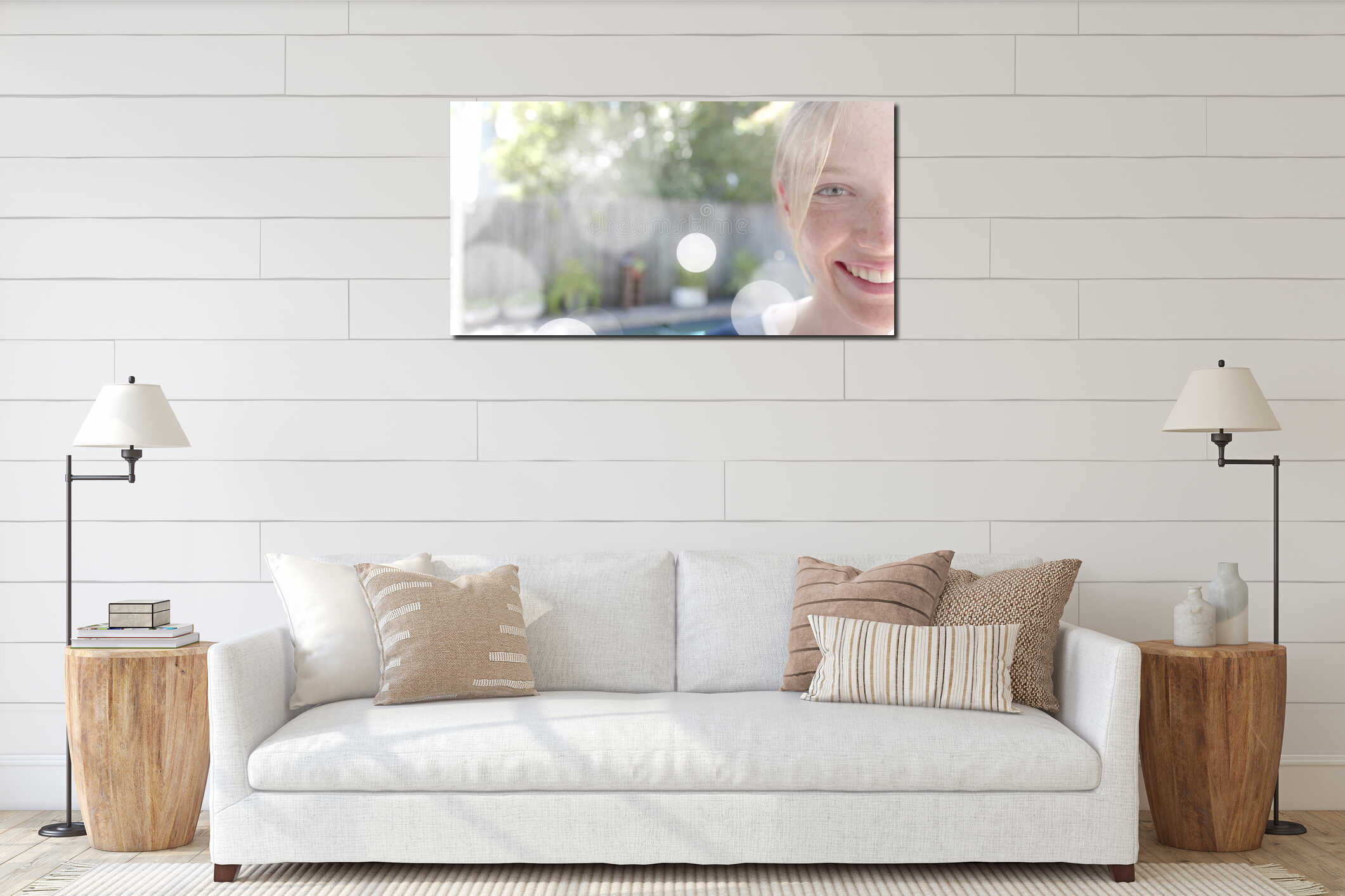 Canvas hanging interior mockup