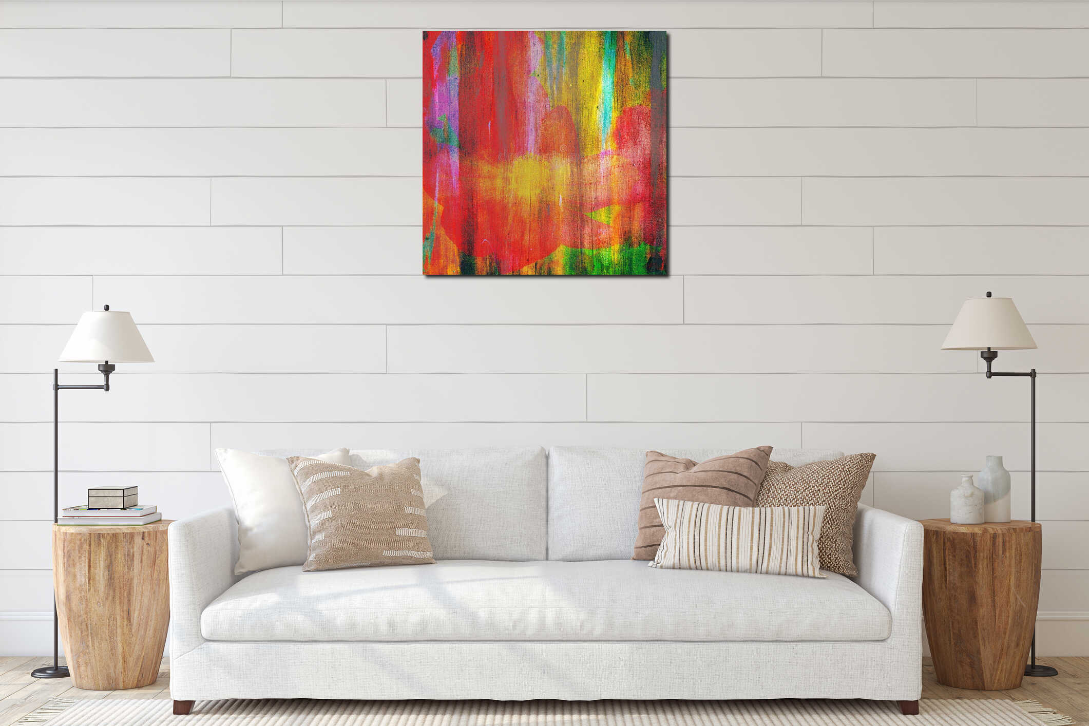Canvas hanging interior mockup