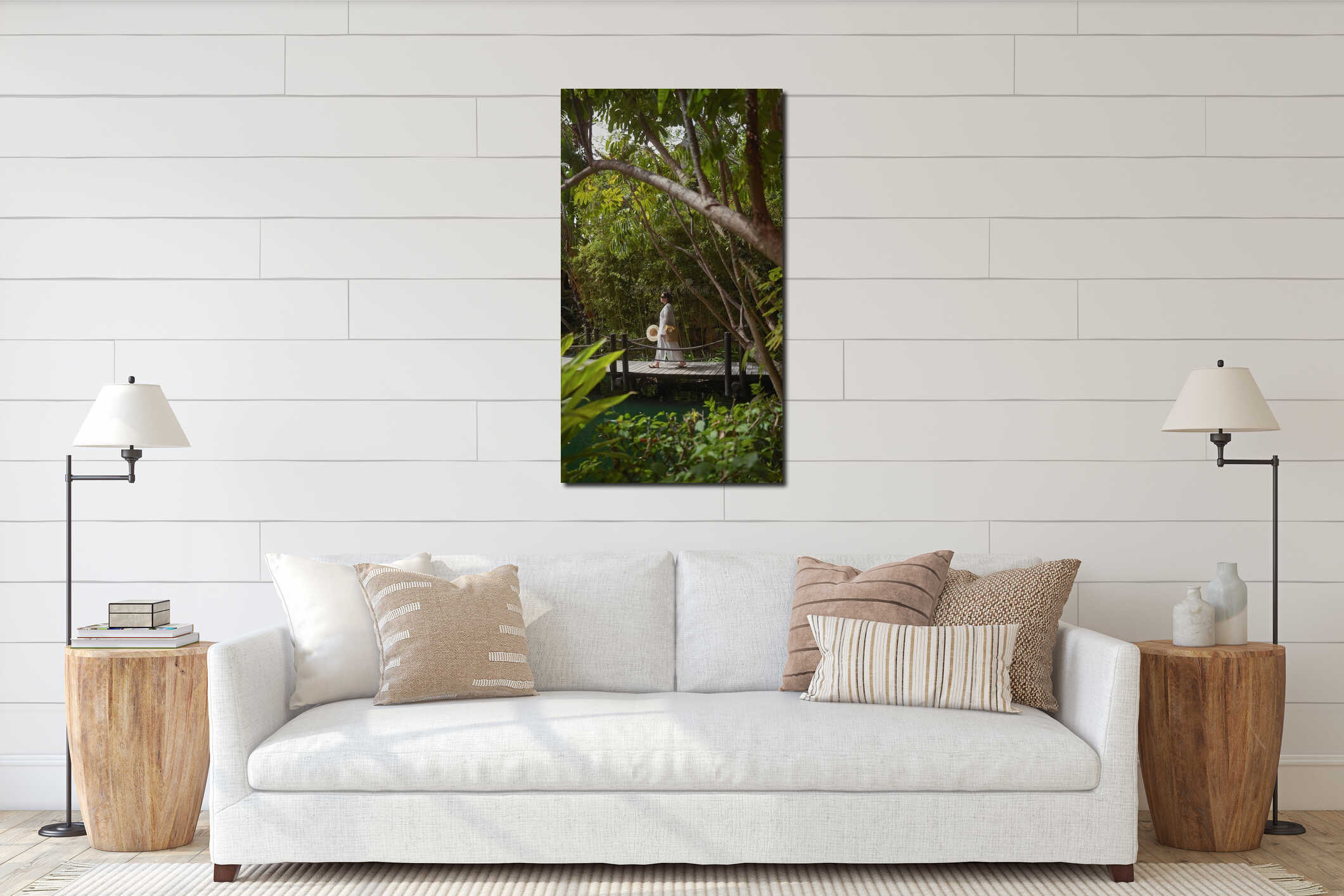 Canvas hanging interior mockup