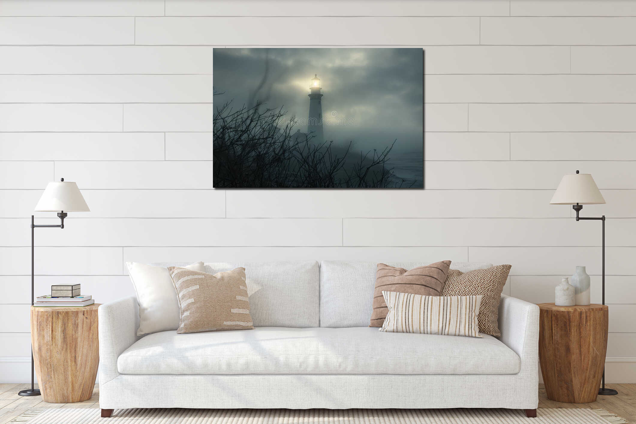 Canvas hanging interior mockup