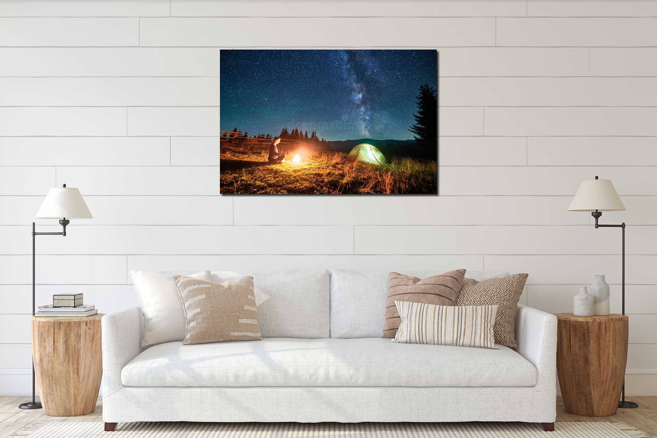Canvas hanging interior mockup