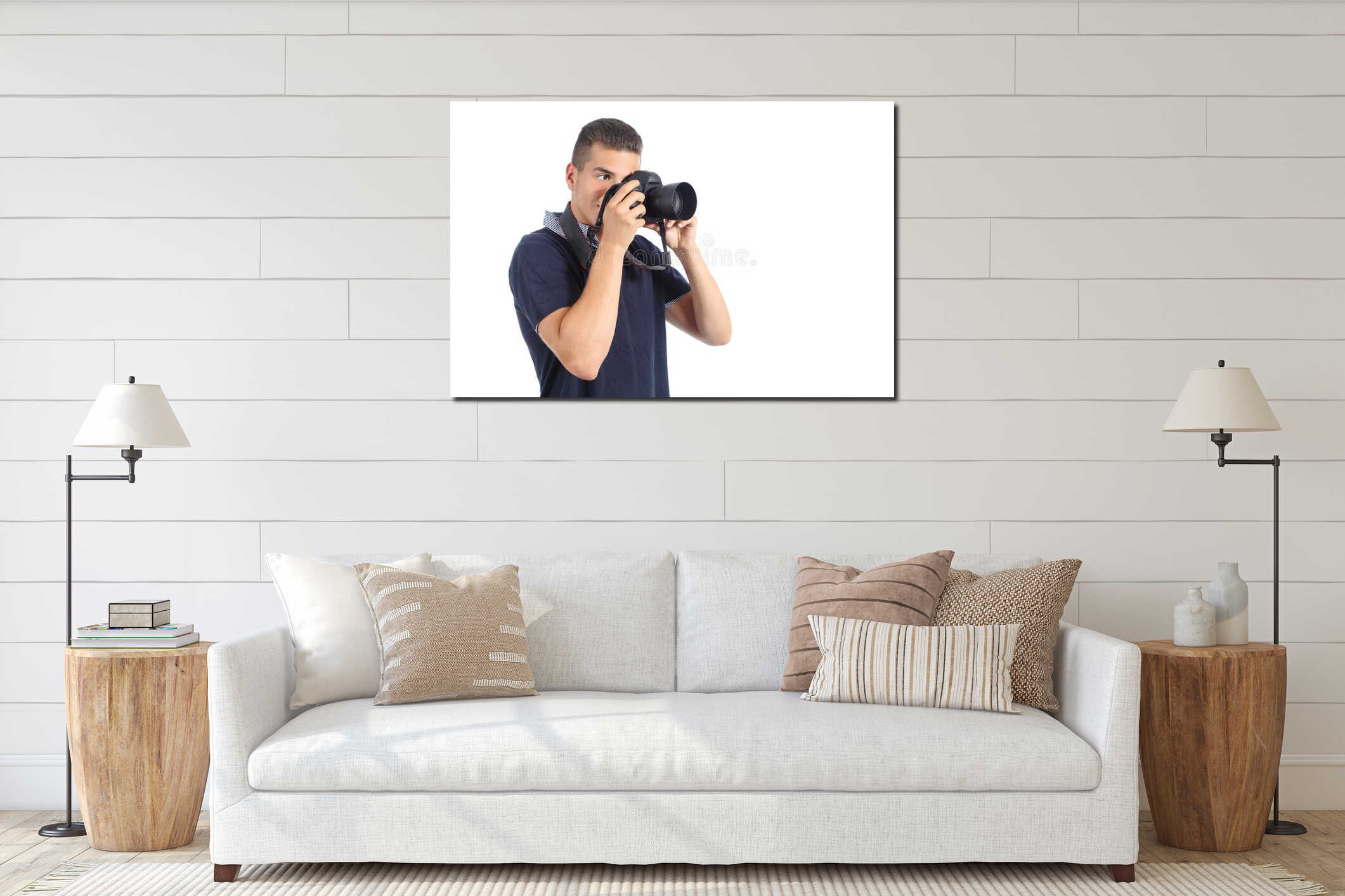 Canvas hanging interior mockup