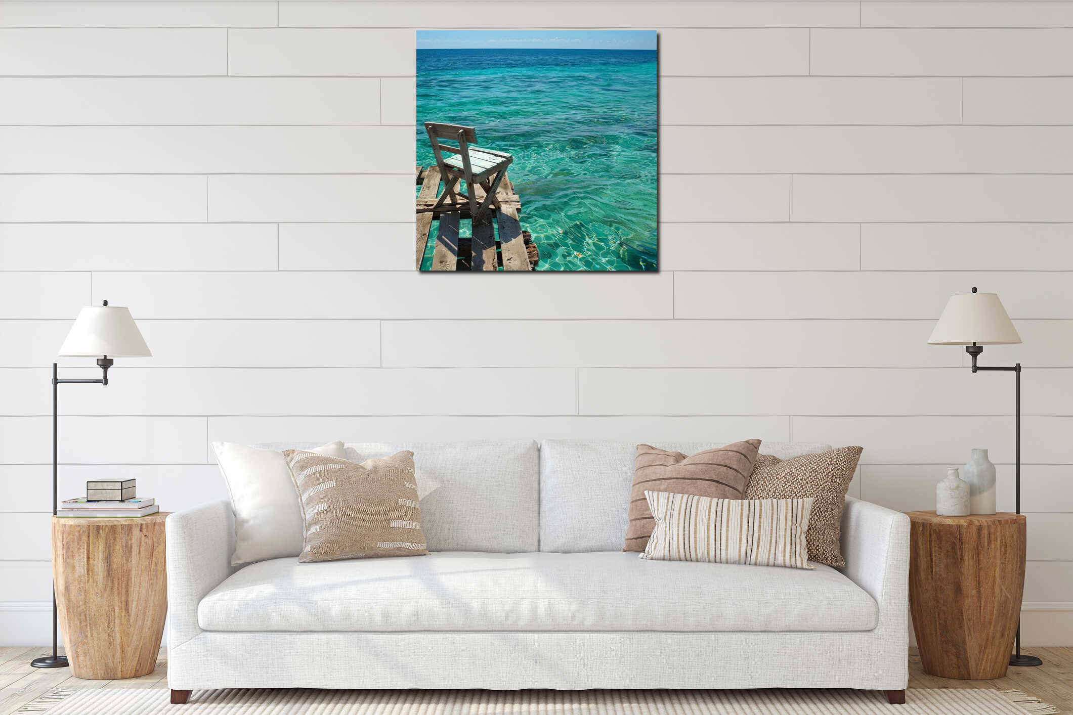 Canvas hanging interior mockup