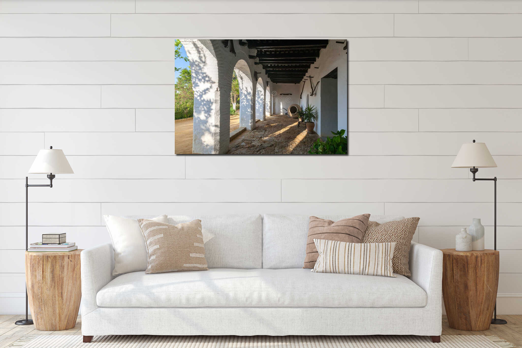 Canvas hanging interior mockup