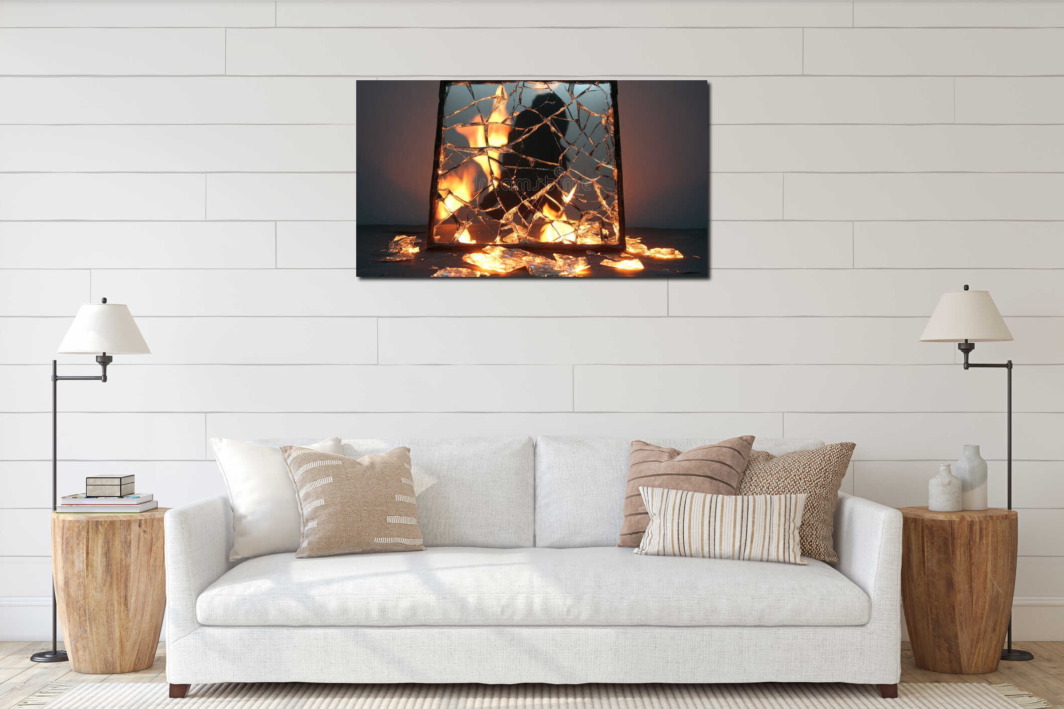 Canvas hanging interior mockup