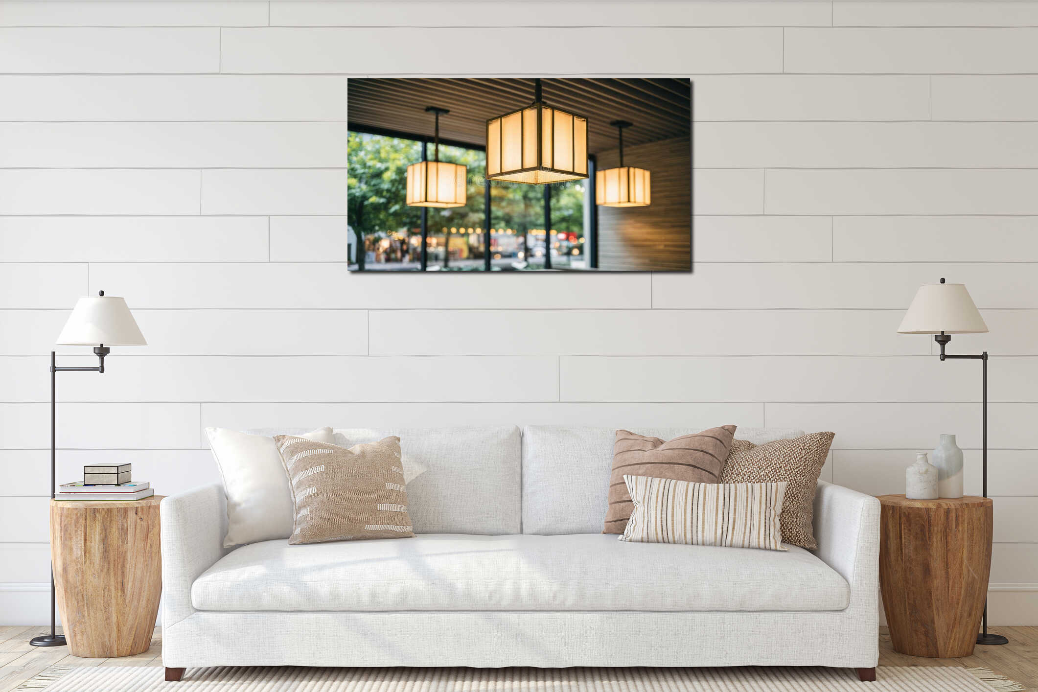 Canvas hanging interior mockup