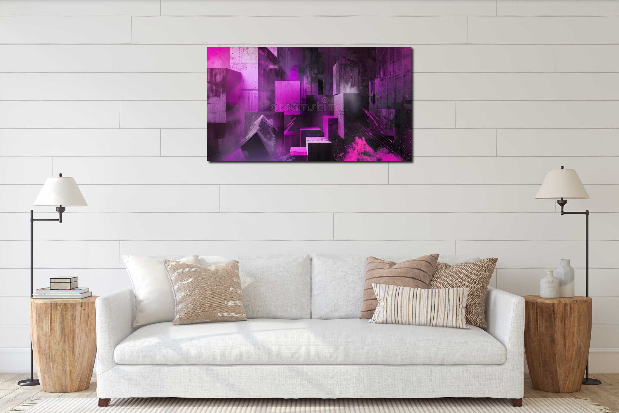 Canvas hanging interior mockup