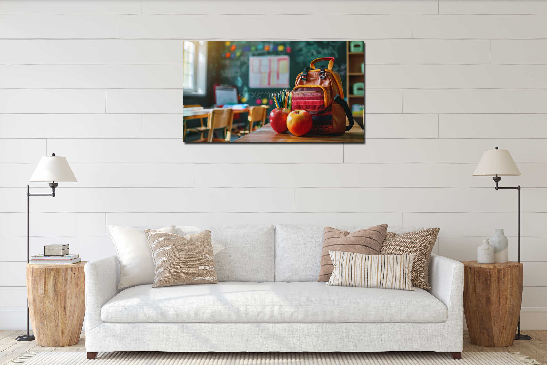 Canvas hanging interior mockup