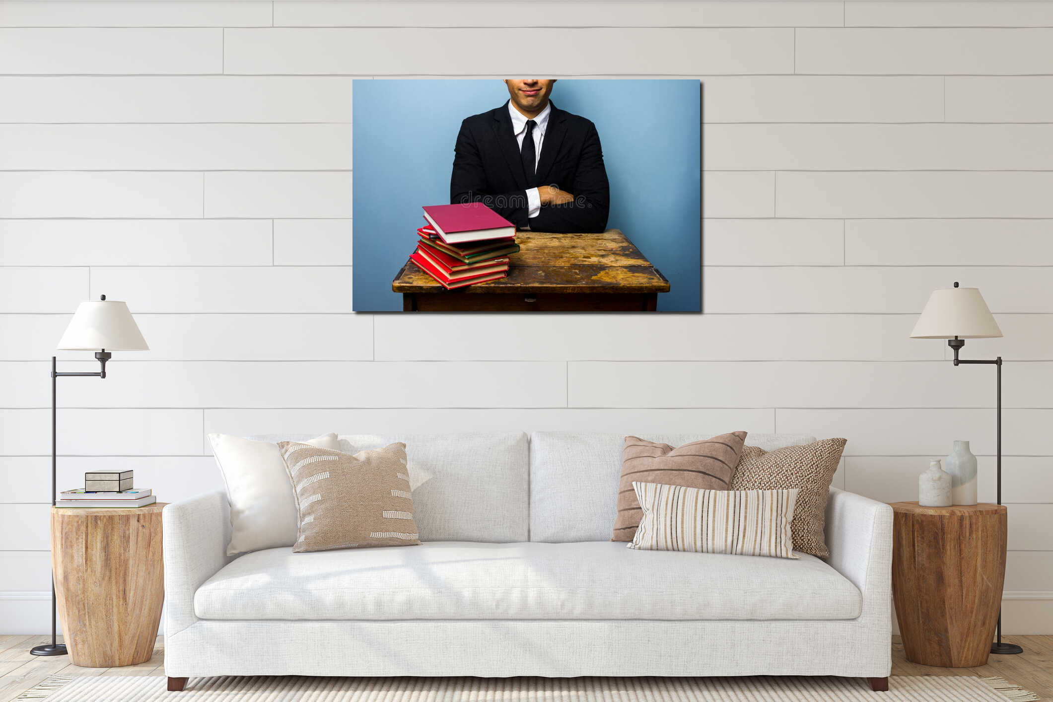 Canvas hanging interior mockup