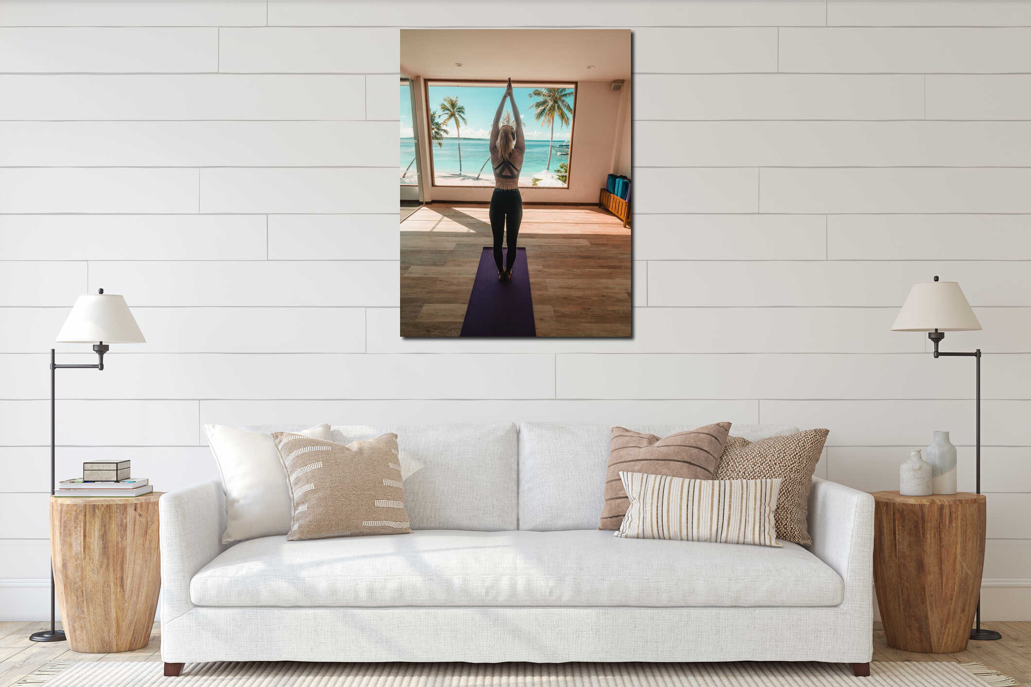 Canvas hanging interior mockup