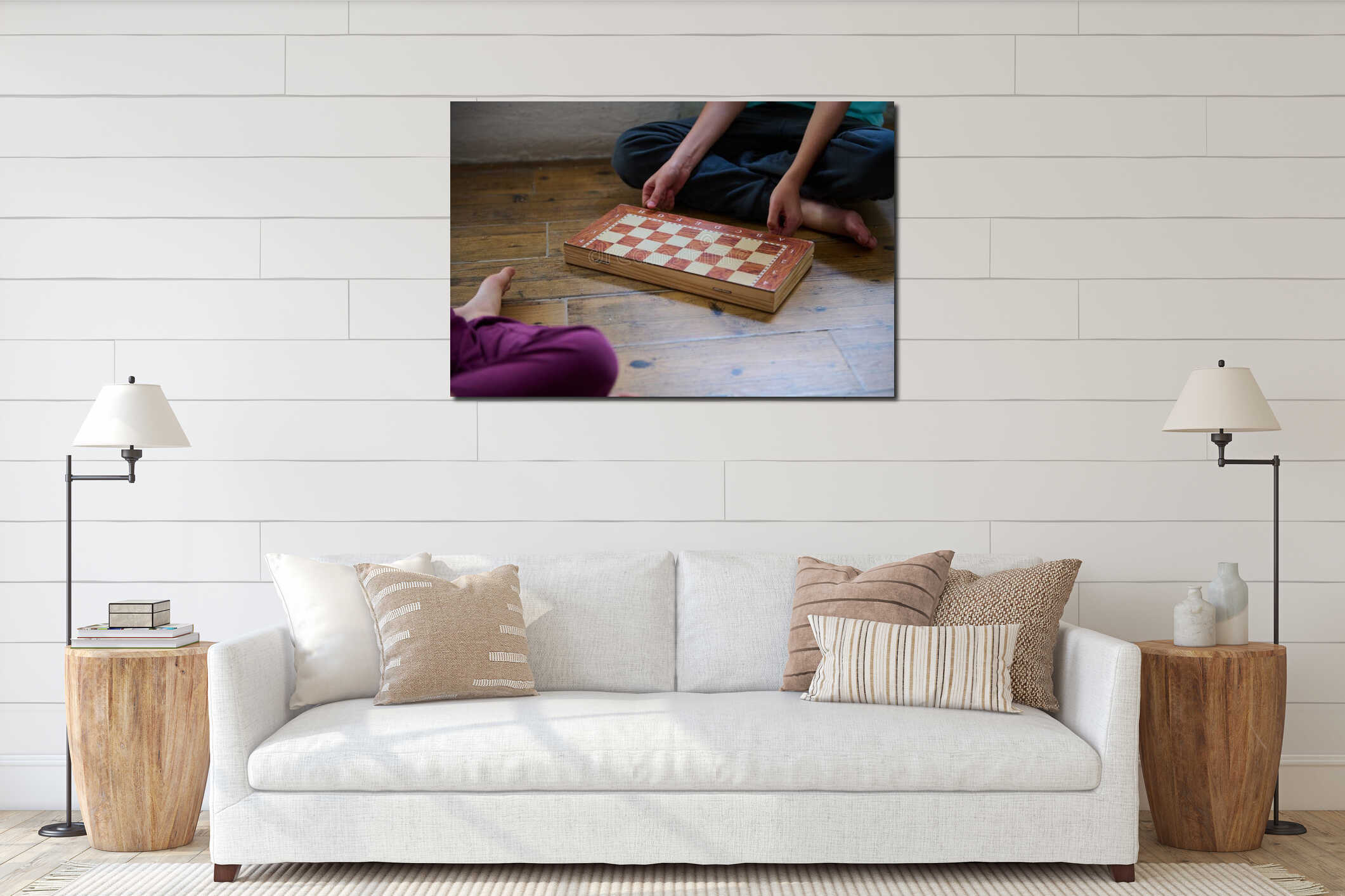Canvas hanging interior mockup