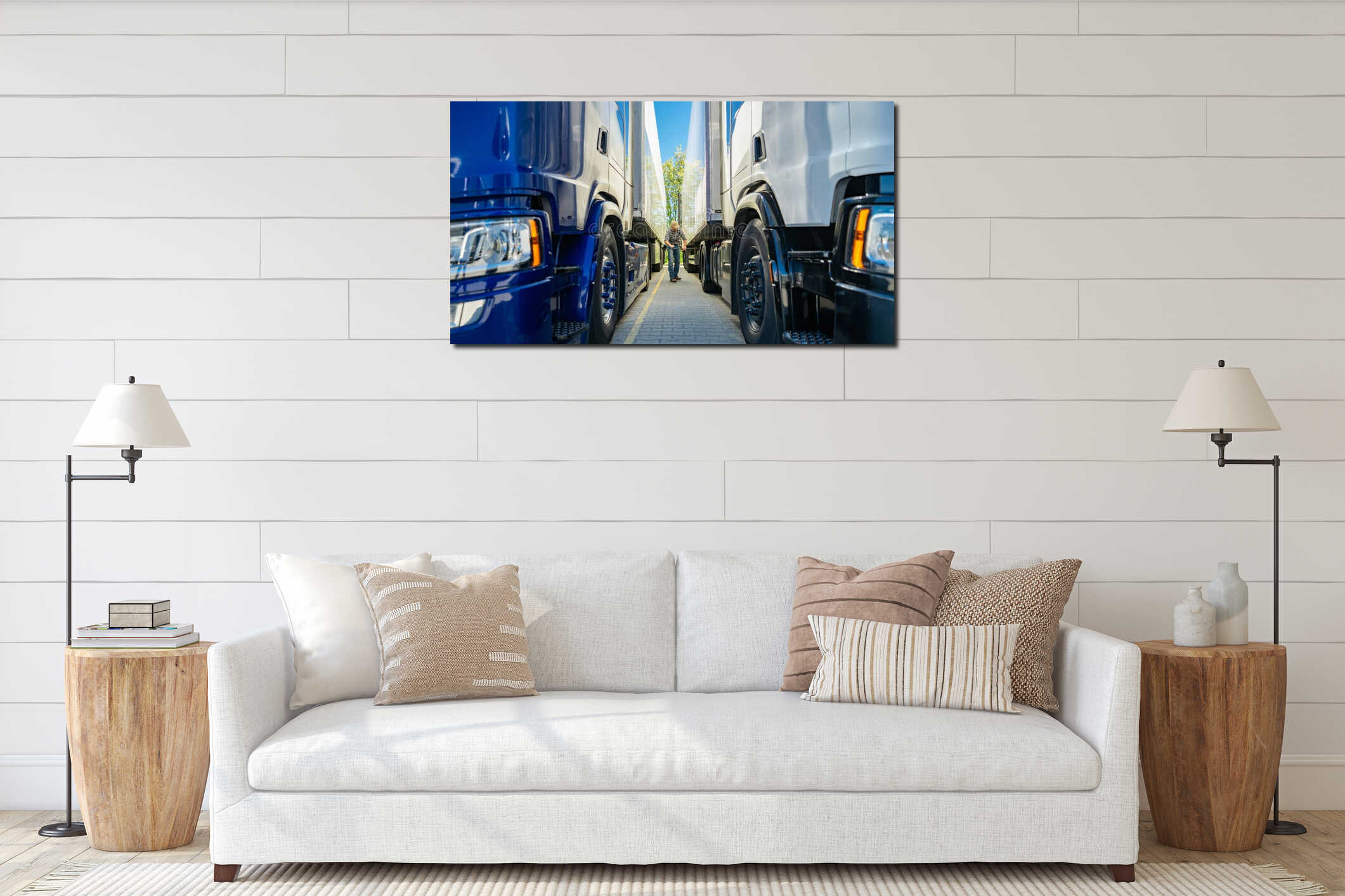 Canvas hanging interior mockup